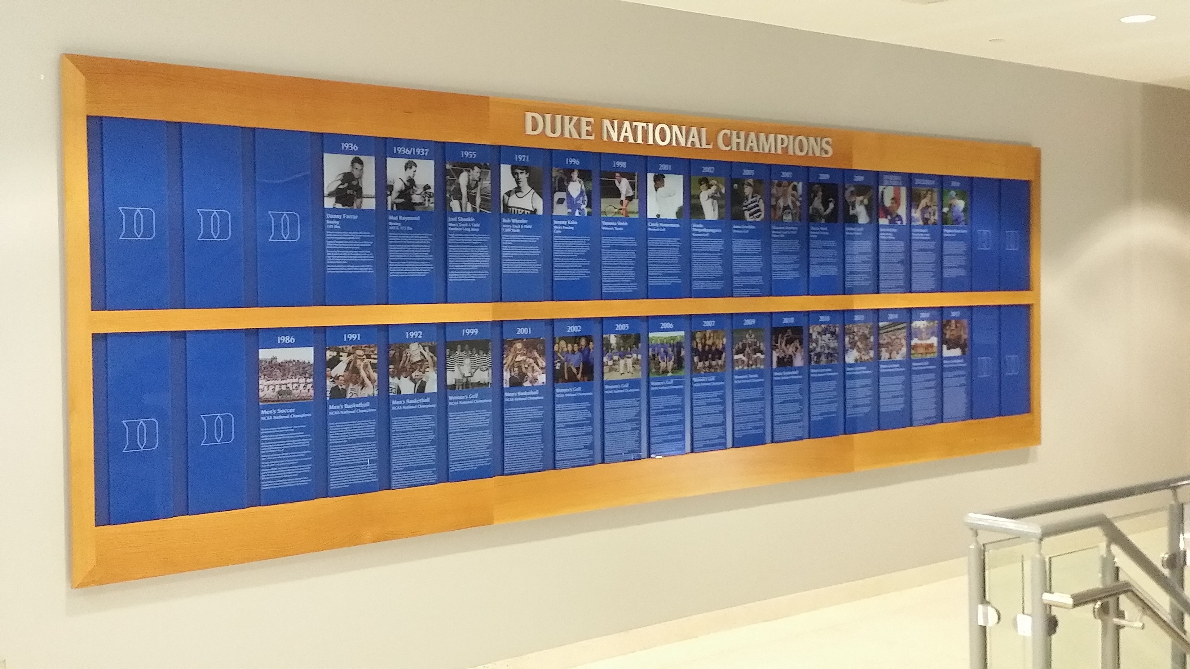 Duke National Champions Wall • Blue Devil Tower @ Duke University • Durham, NC
