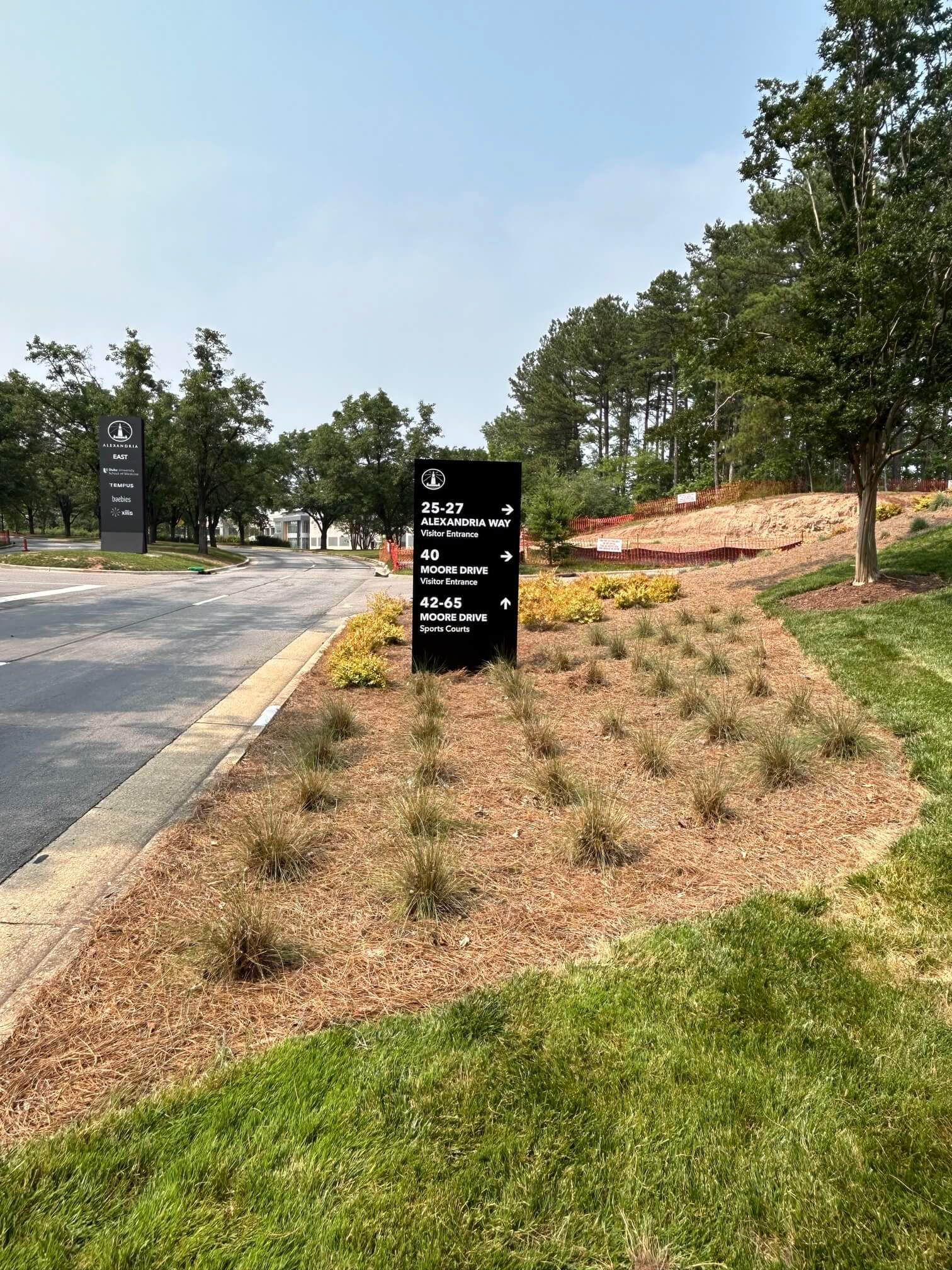 Exterior vehicular directional monument • Alexandria Real Estate • Durham, NC