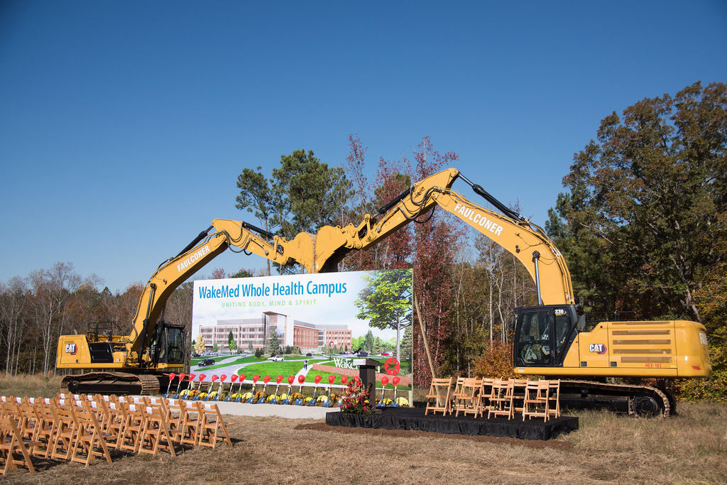 Large Display for Groundbreaking Ceremony of new WakeMed Garner Hospital • Large Format Digital Print w/ 4"x4" Support Posts