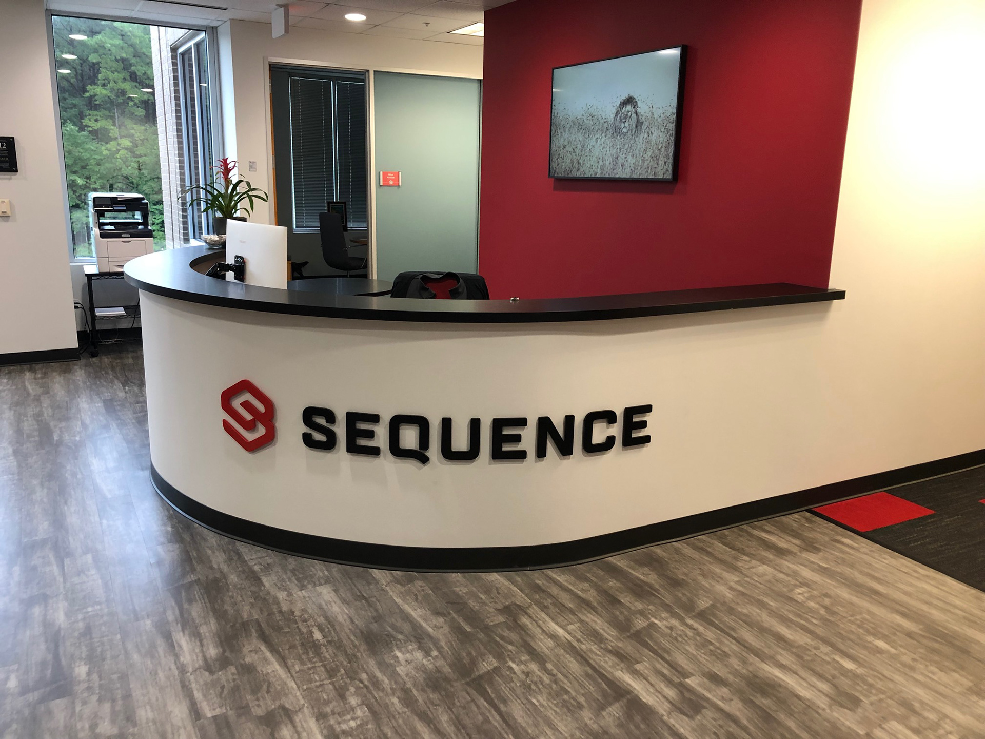 Sequence Reception Desk Logo • Painted Acrylic • 2021