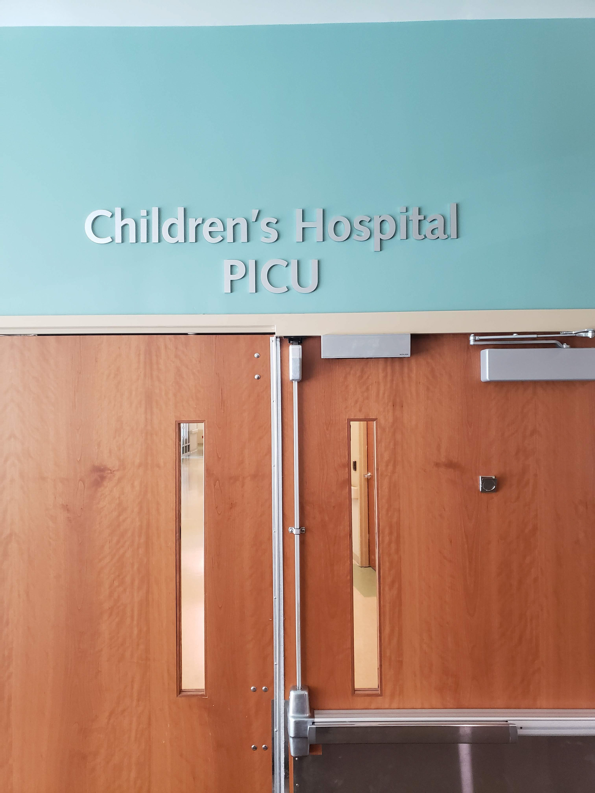 Bulkhead Letters (dimensional, metallic silver) • WakeMed Children's Hospital • Raleigh, NC