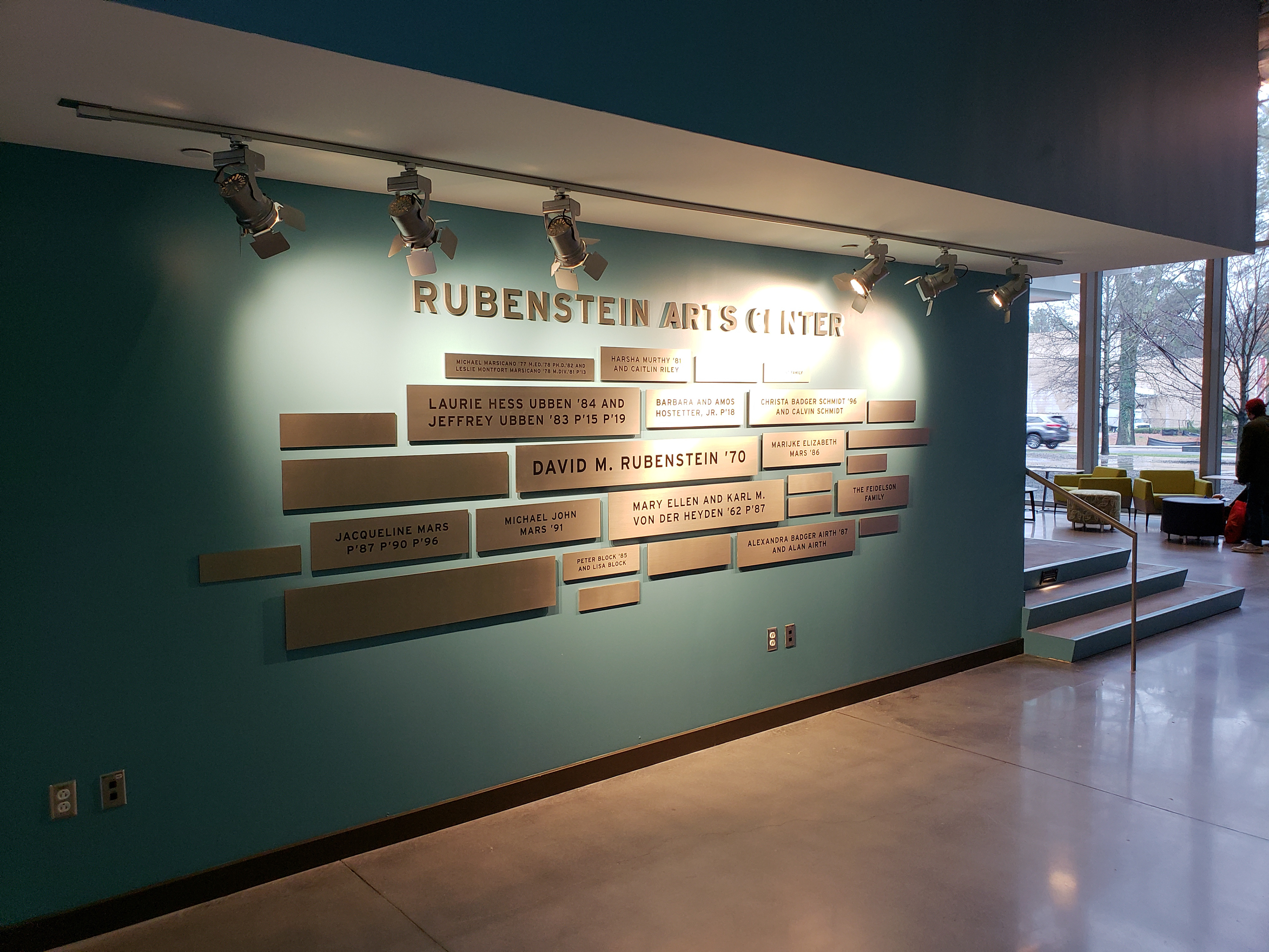 Donor Wall Dimensional Letters and Plaques • Rubenstein Arts Center @ Duke University • Durham, NC