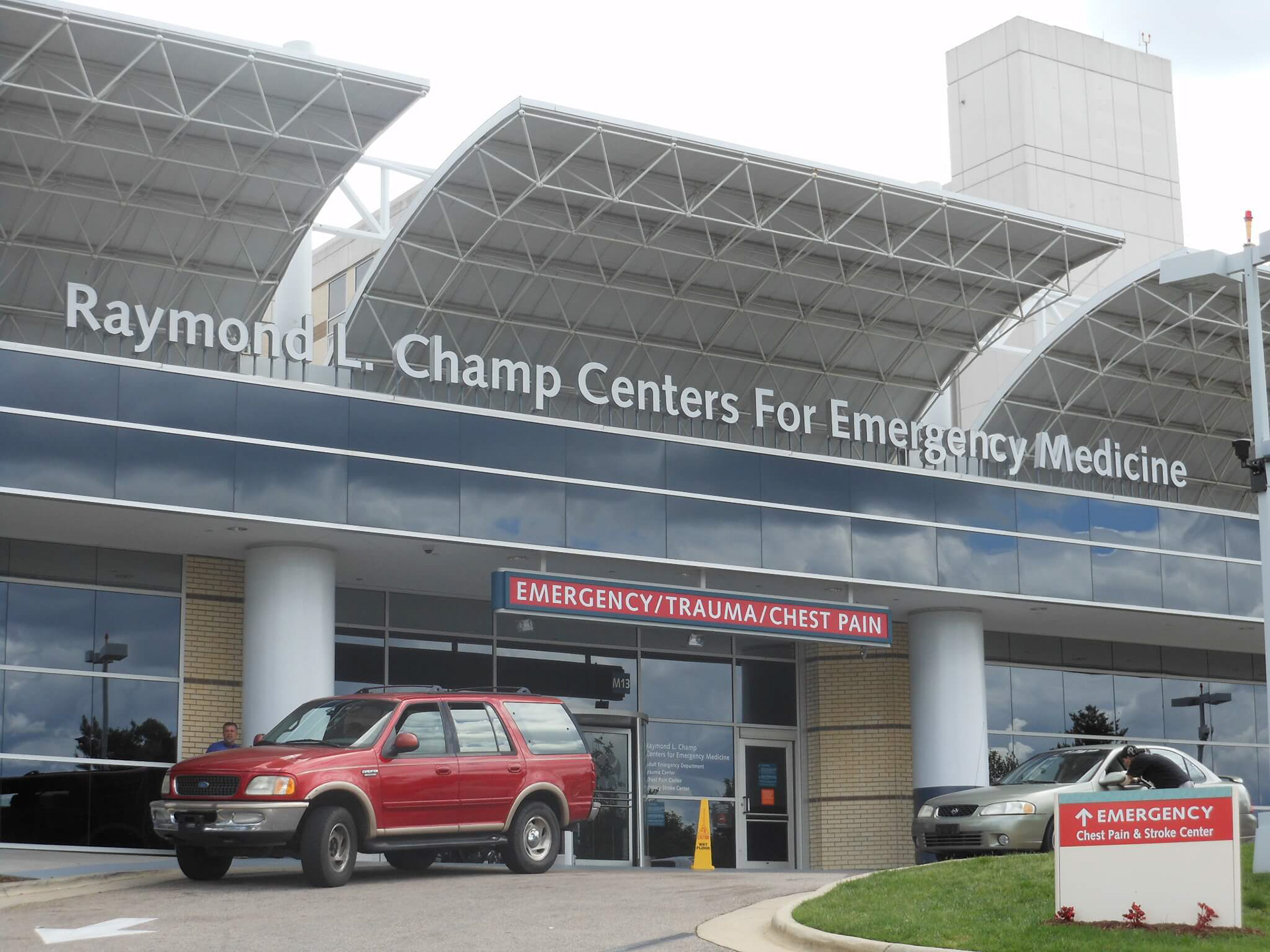 Illuminated Canopy Letters • Raymond L. Champ Center for Emergency Medicine • WakeMed Raleigh Campus ED Entrance • Raleigh, NC