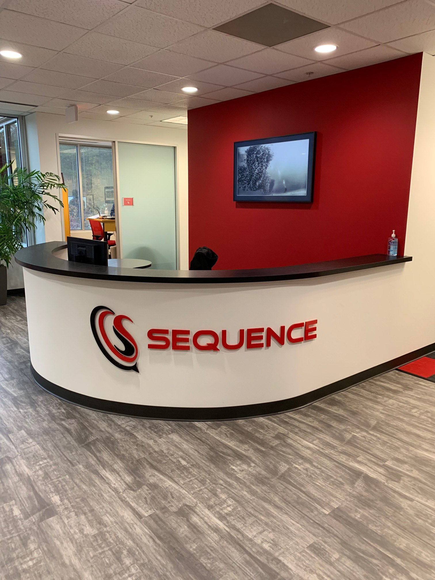 Sequence Reception Desk Logo • Painted Acrylic • 2018