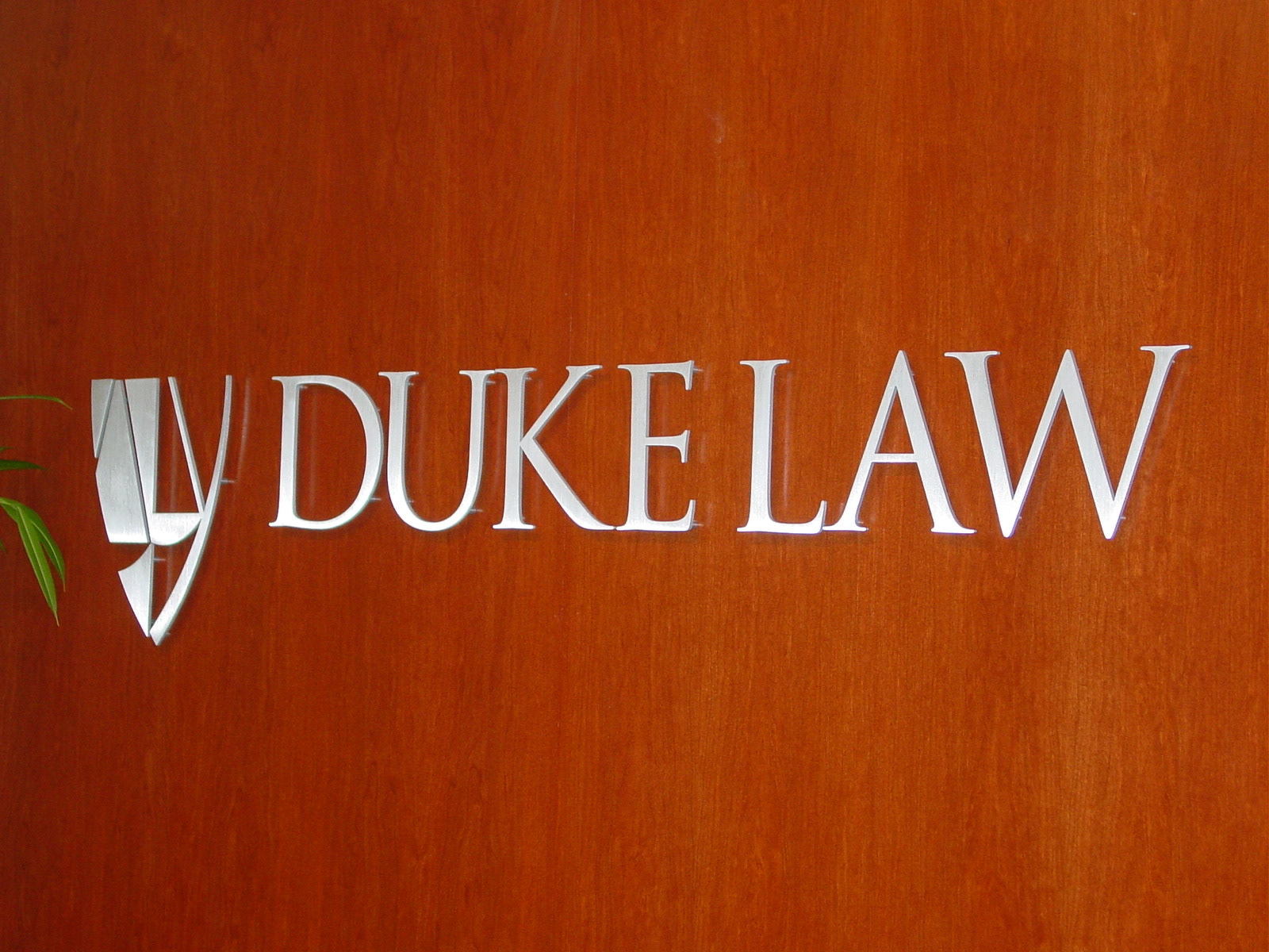 Waterjet-Cut Aluminum Wall Logo • Duke Law @ Duke University • Durham, NC