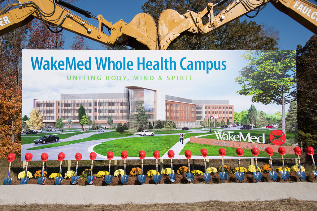Large Display for Groundbreaking Ceremony of new WakeMed Garner Hospital • Large Format Digital Print w/ 4"x4" Support Posts
