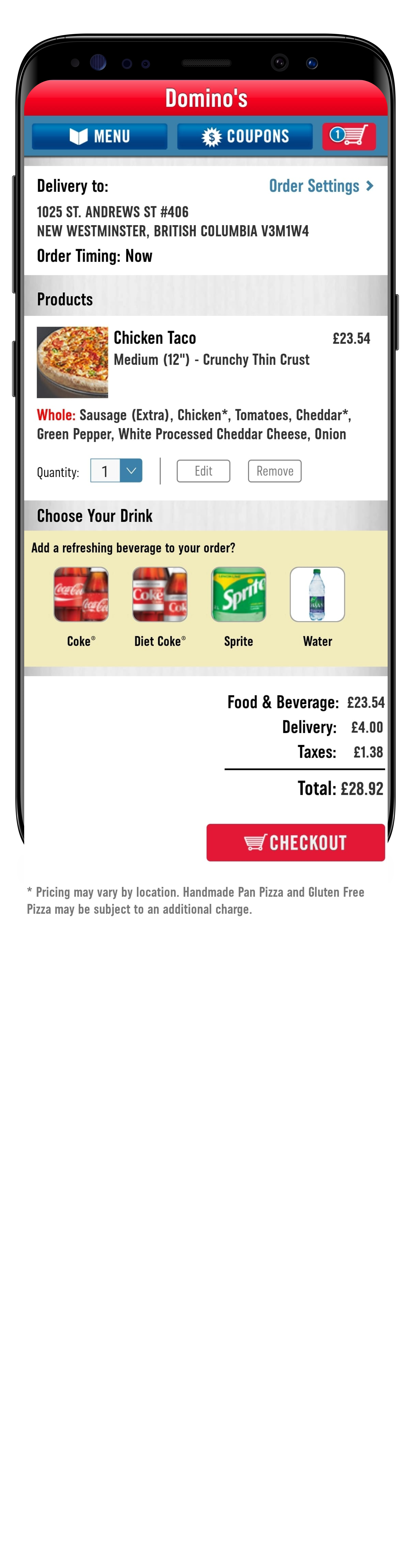 My order - before