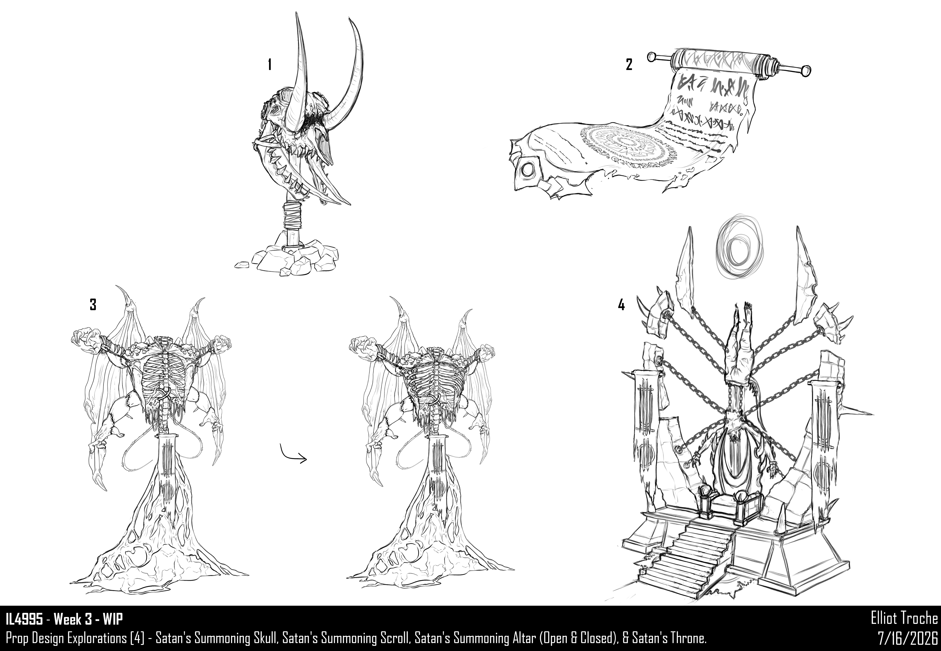 Satan - Prop Exploration Sketches
