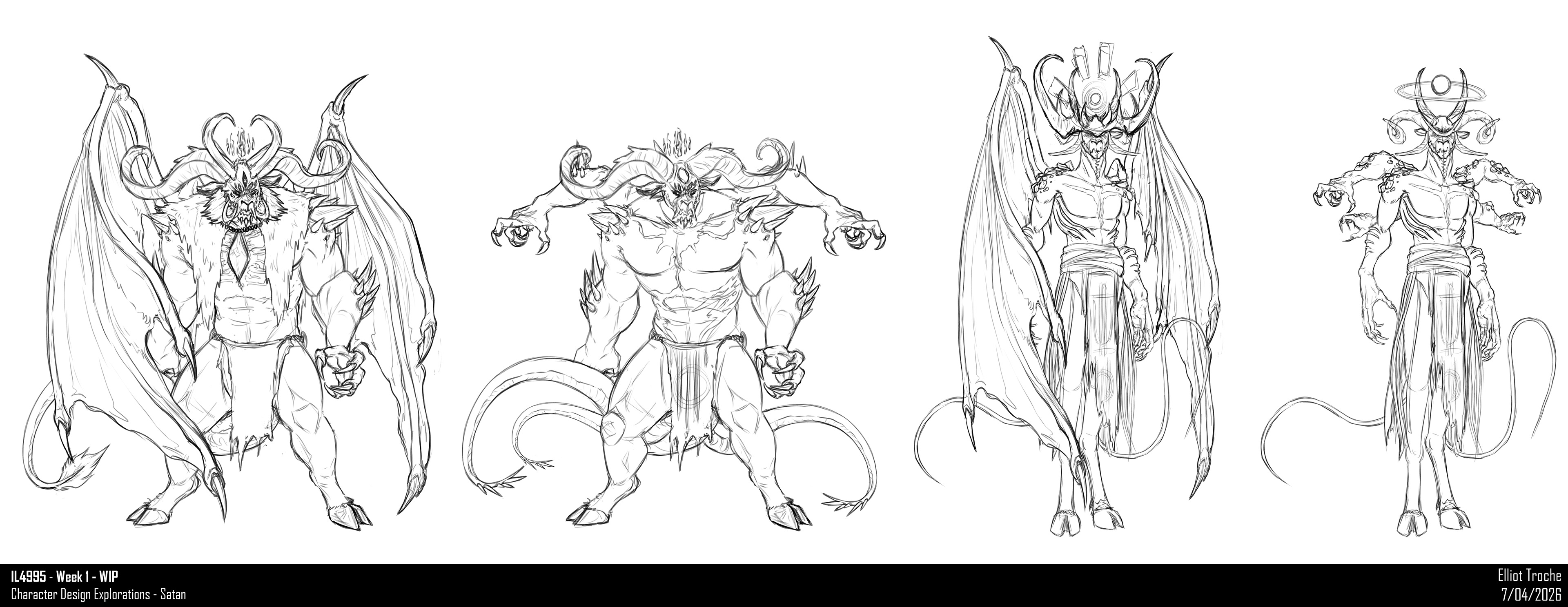  Satan - Character Design Sketches