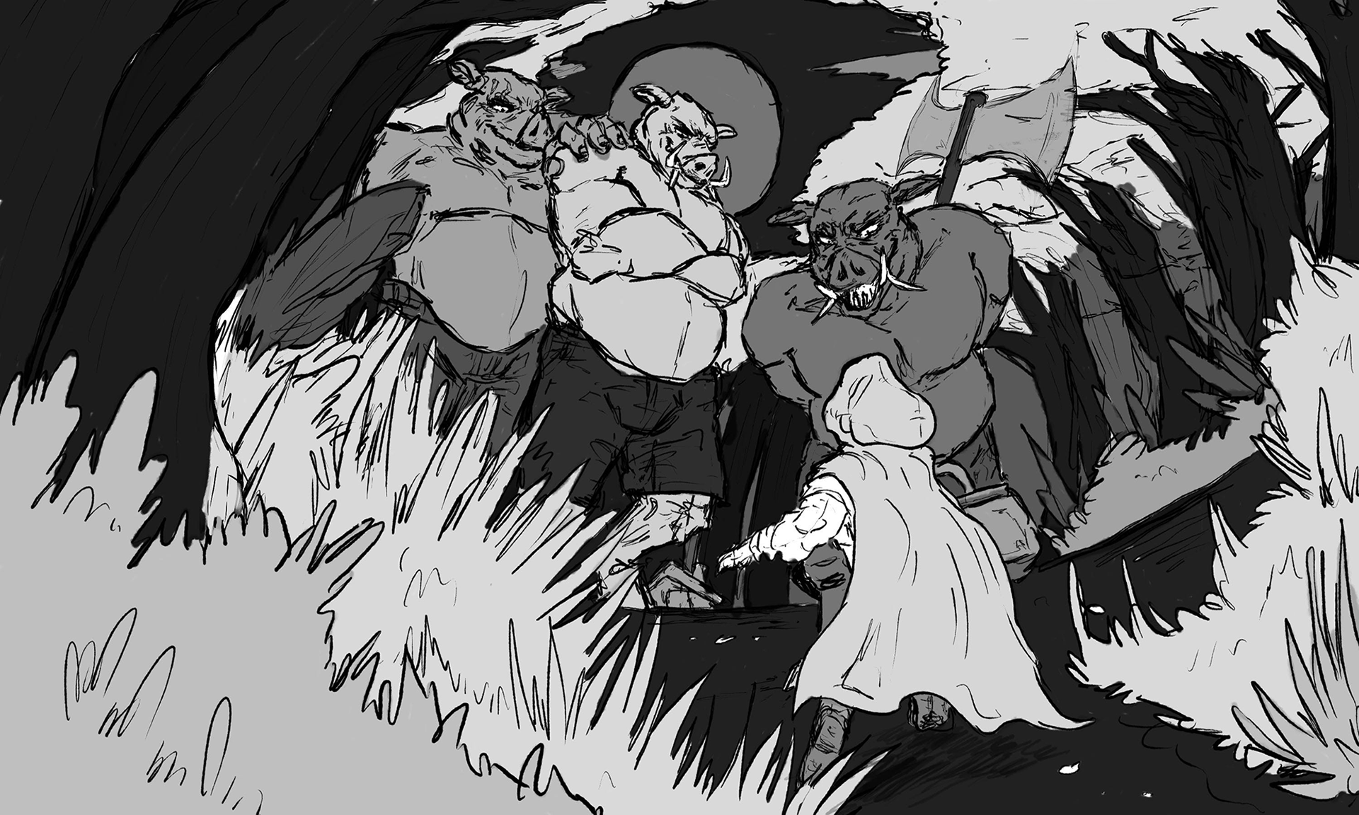 The Three Pigs - Value Study 3