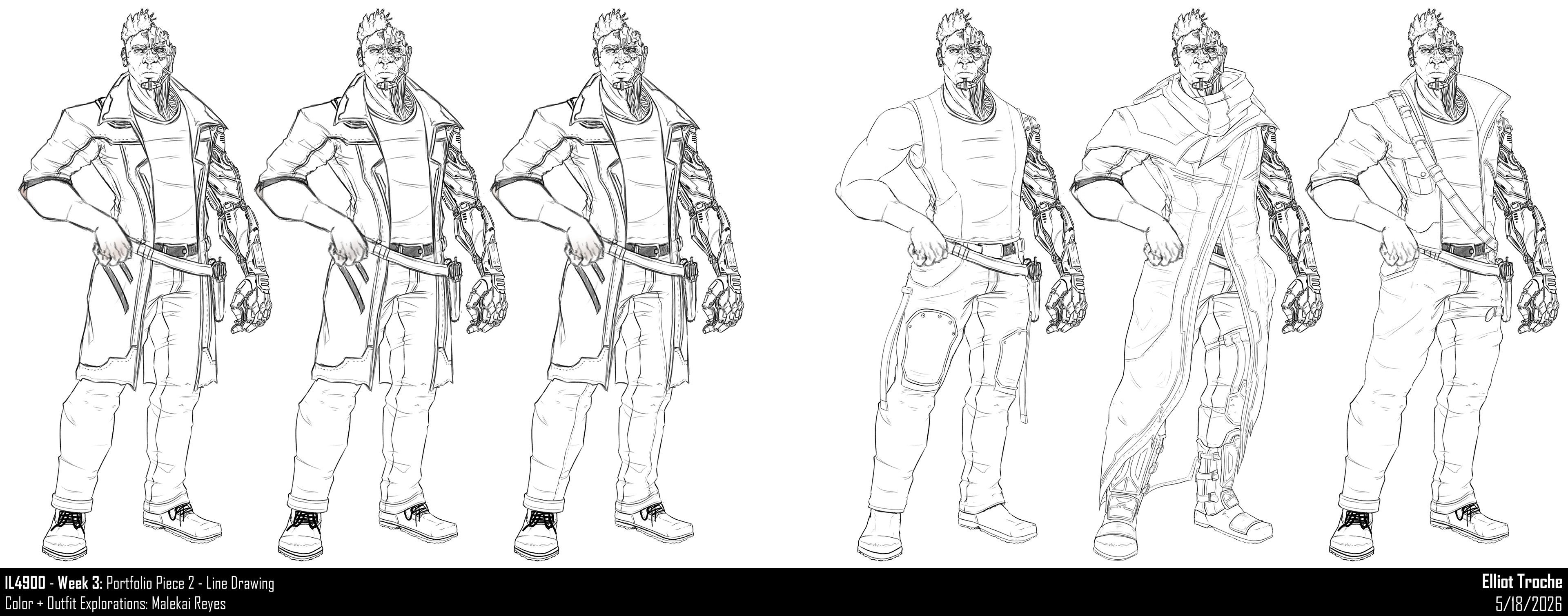 Color + Outfit Explorations - Sketches