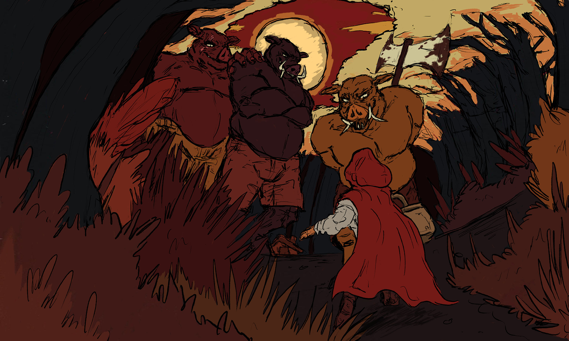 The Three Pigs - Color Study 2