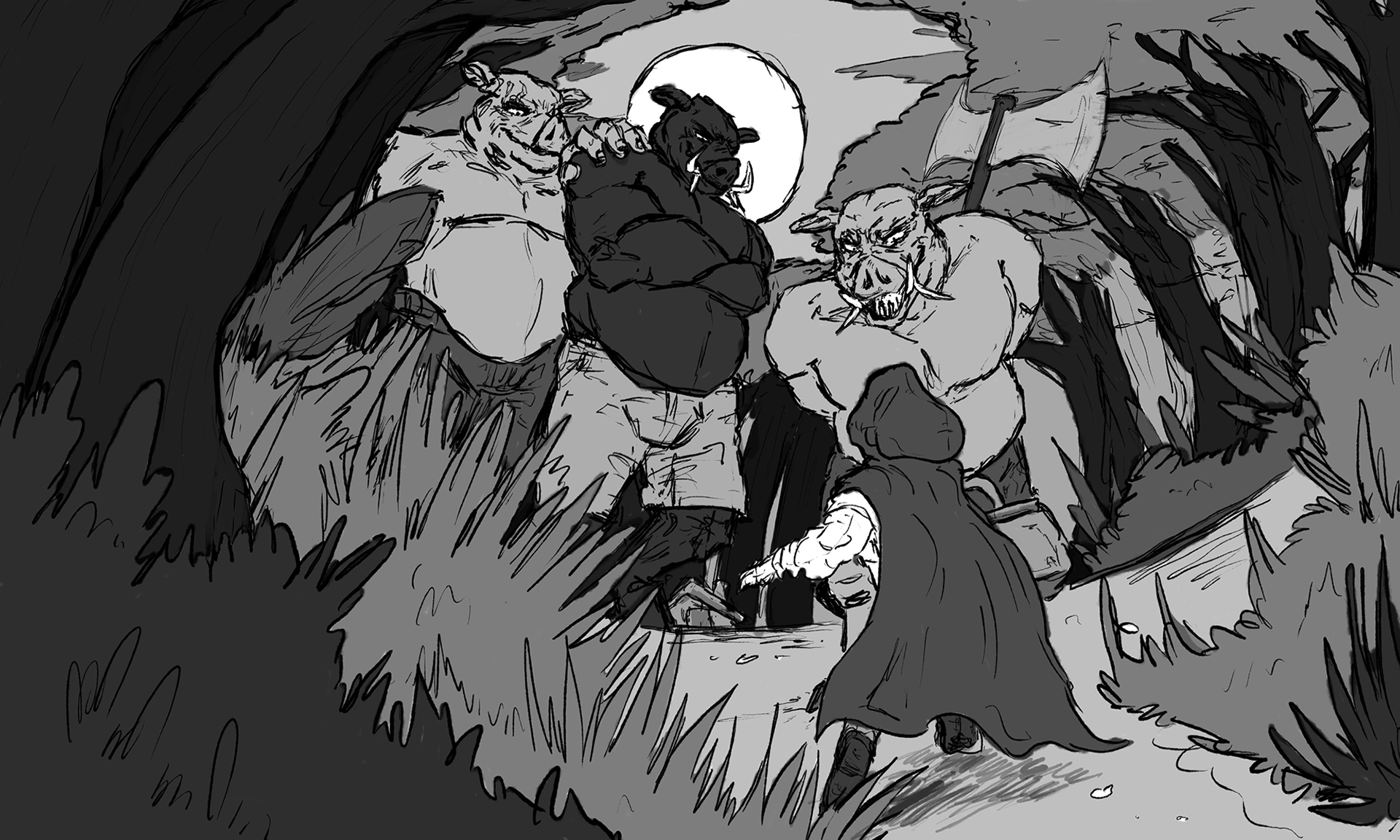 The Three Pigs - Value Study 2