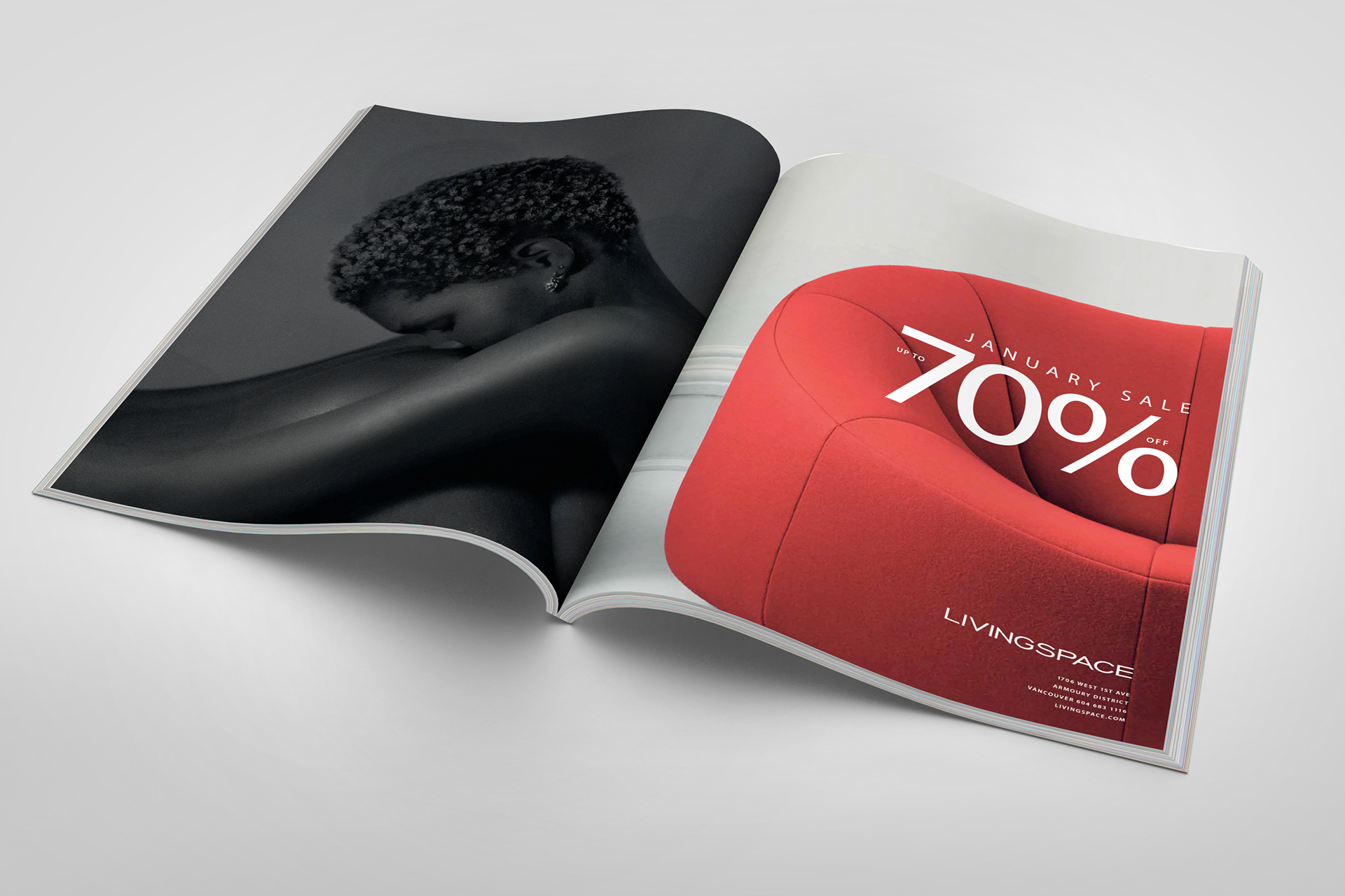 Livingspace retail sale magazine ad
