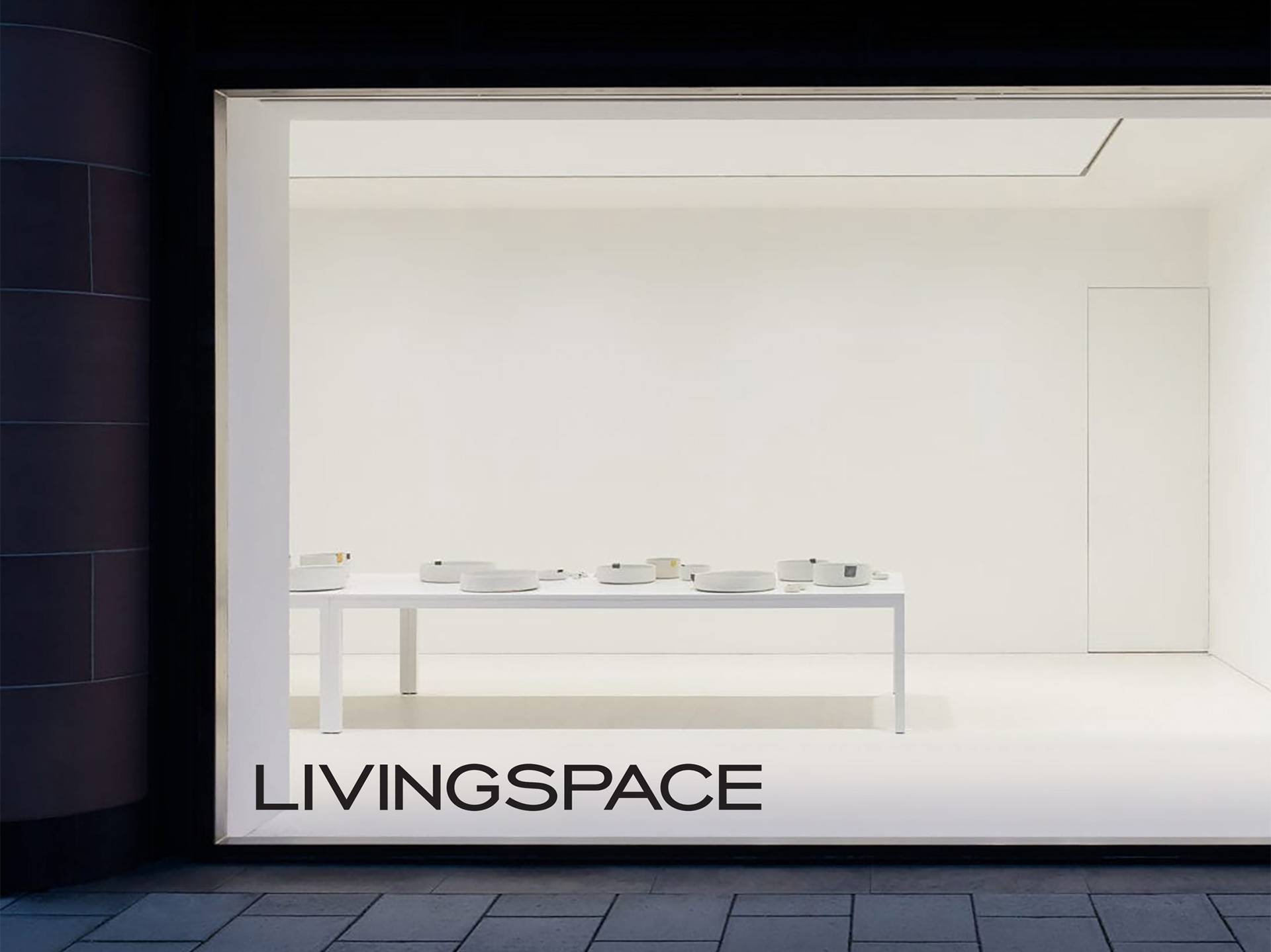 Livingspace logo on retail store window