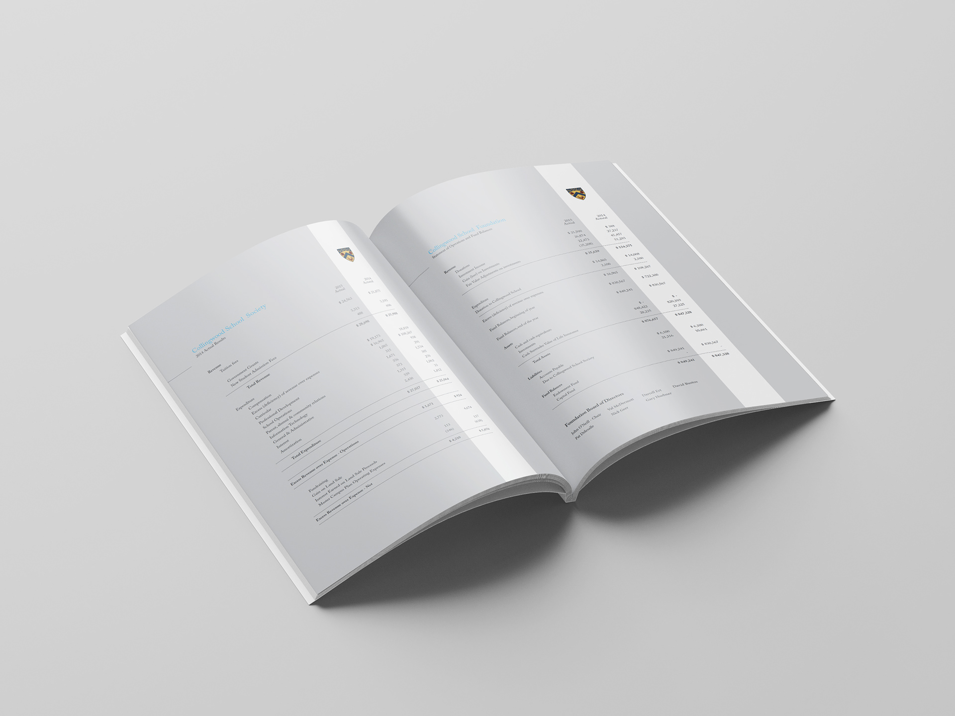 Private school annual report design