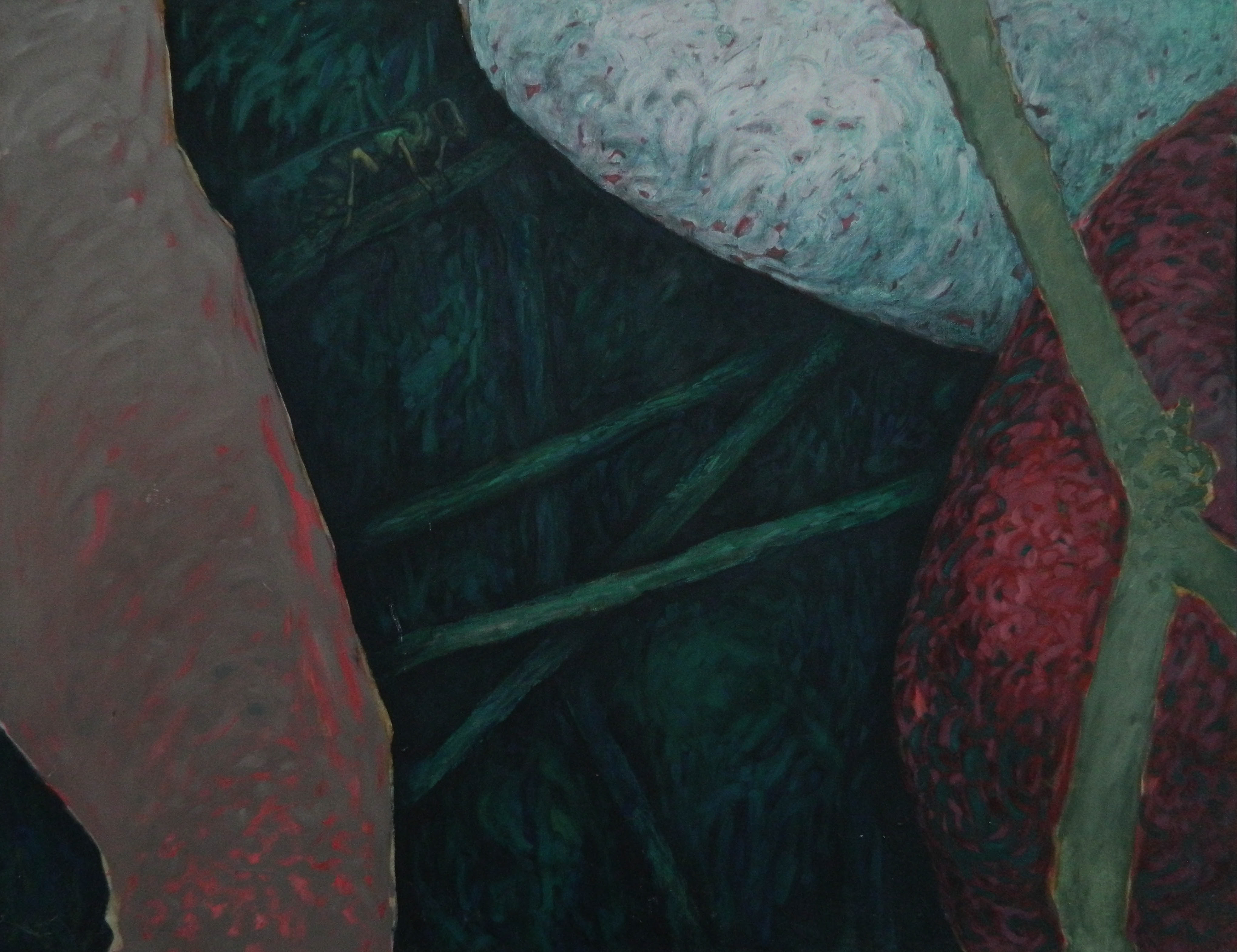 Conflict Vegetal 07, ulei/ panza, 120 x 150 cm, 1995