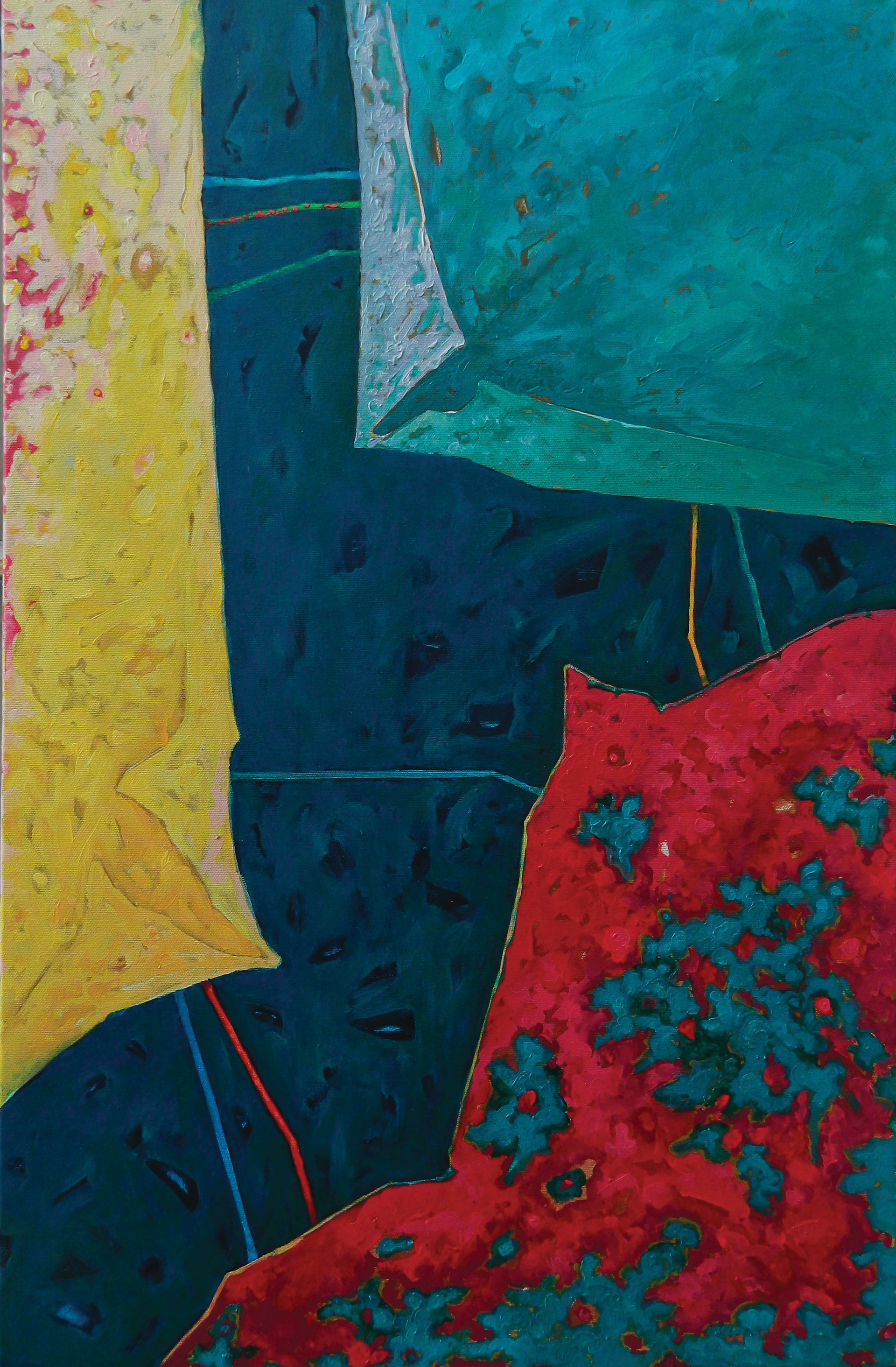 Conflict Vegetal 33, ulei/ panza, 100 x 50 cm, 2022