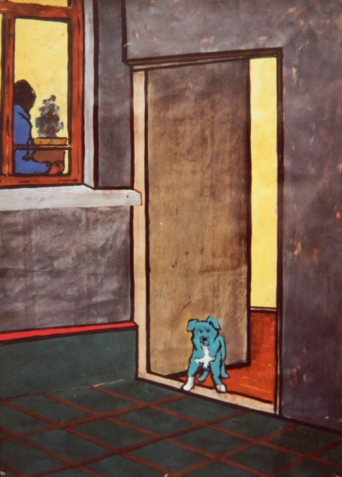 Absente-Prezente nr. 4, tempera/hartie, 70x50cm,1998