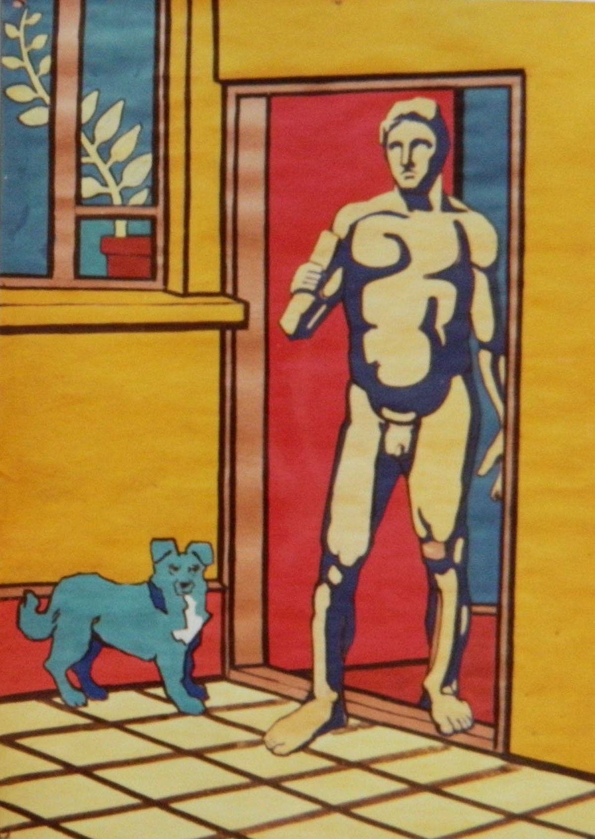 Absente-Prezente nr. 7, tempera/hartie, 70x50cm,1998