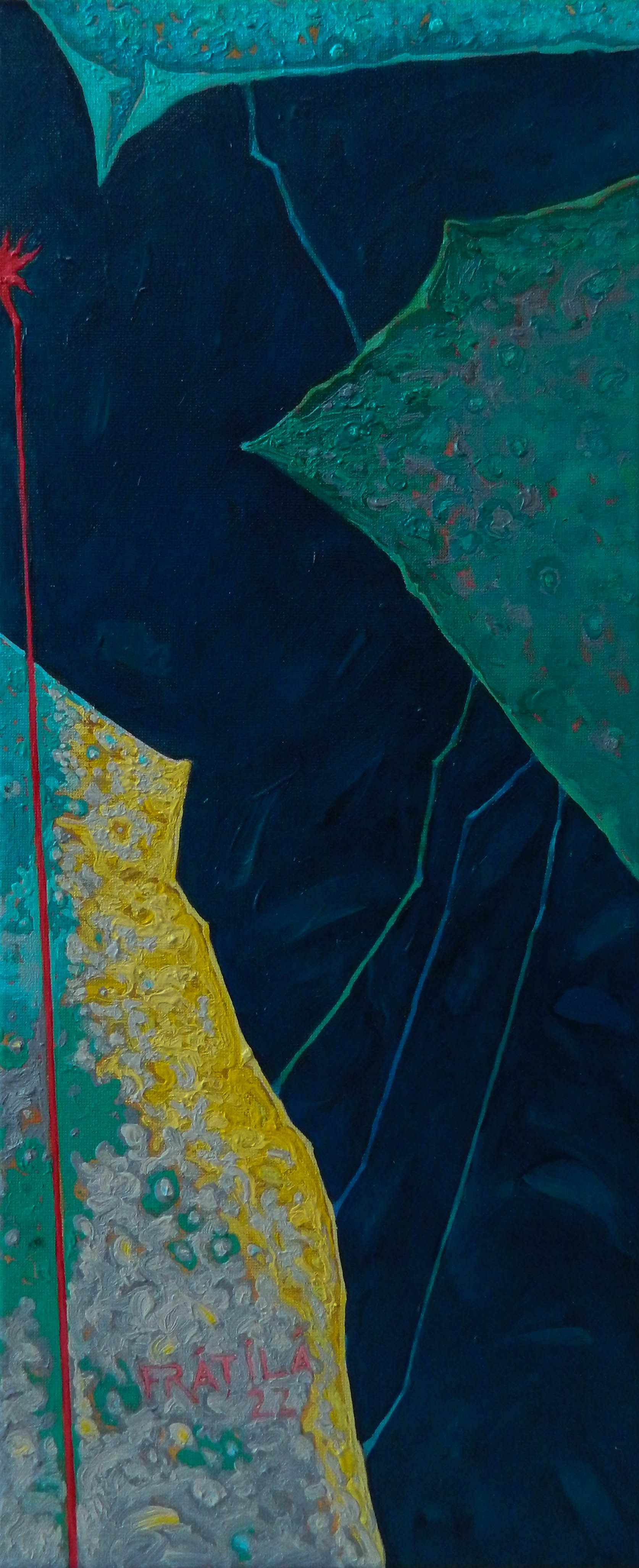 Conflict Vegetal 39, ulei/ panza, 50 x 20 cm, 2022