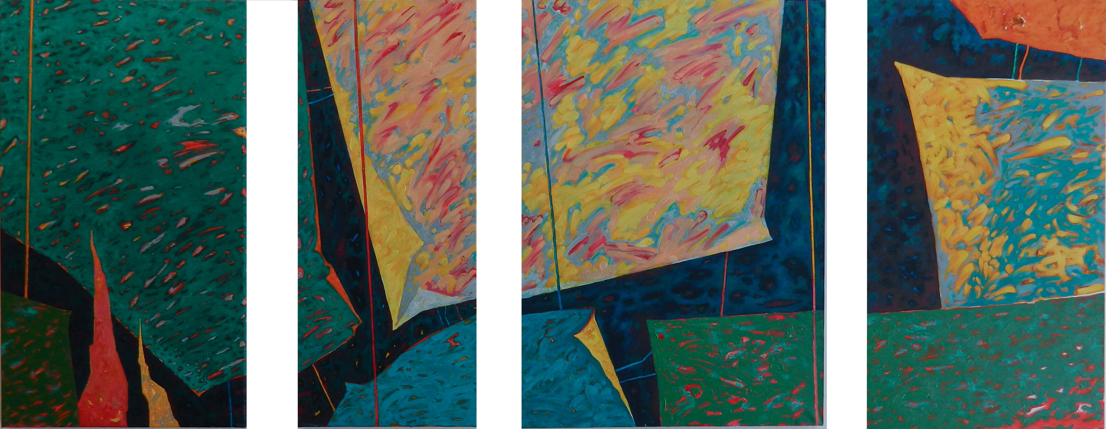 Conflict Vegetal 44, ulei/ panza, 70 x 160 cm, 2023