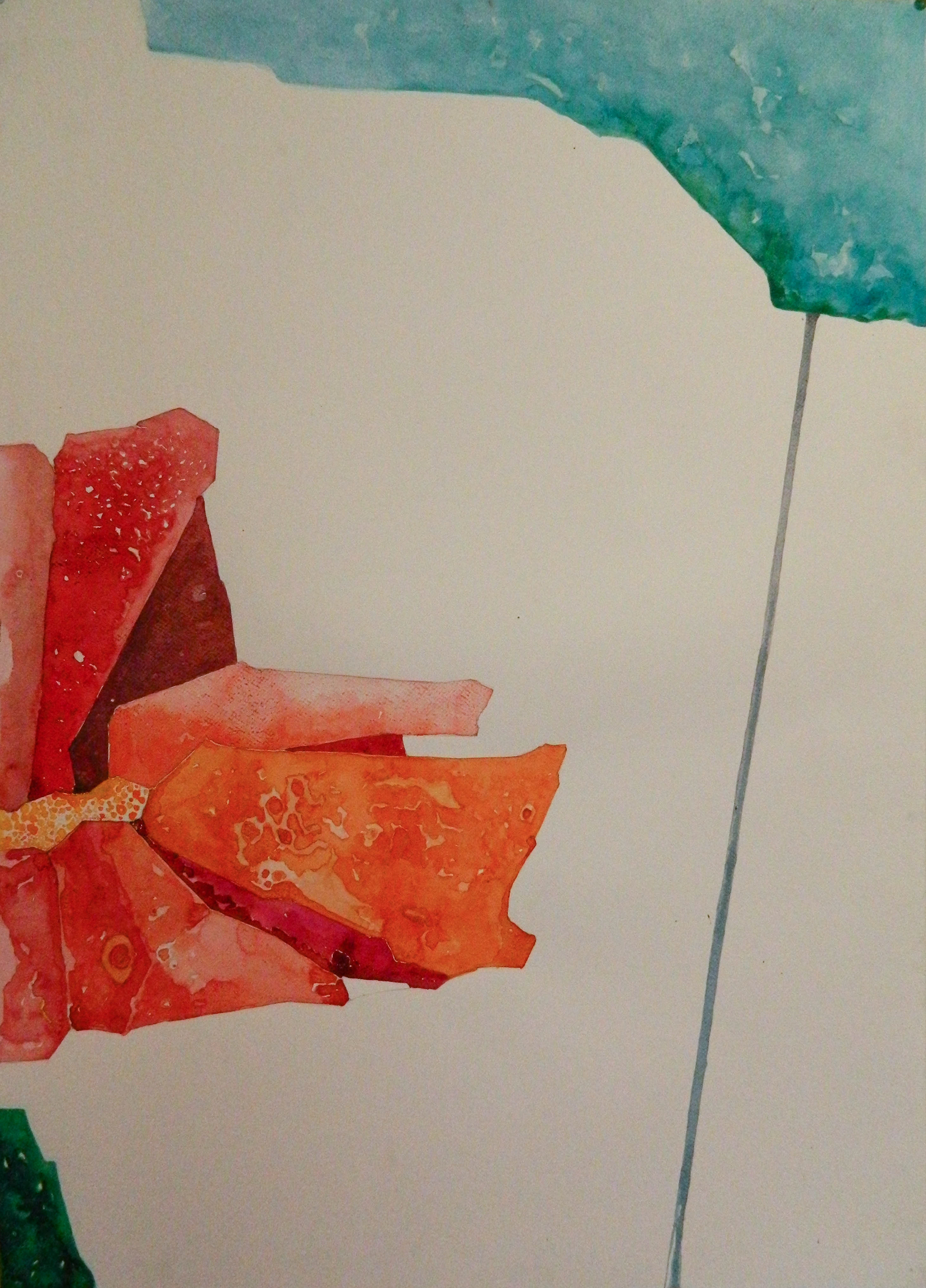 Conflict Vegetal 21, aquarela/ hartie, 100 x 70 cm, 2017