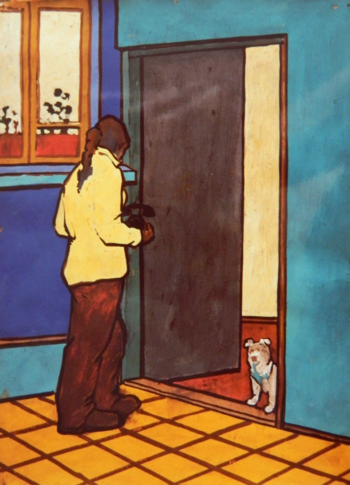 Absente-Prezente nr. 5, tempera/hartie, 70x50cm,1998