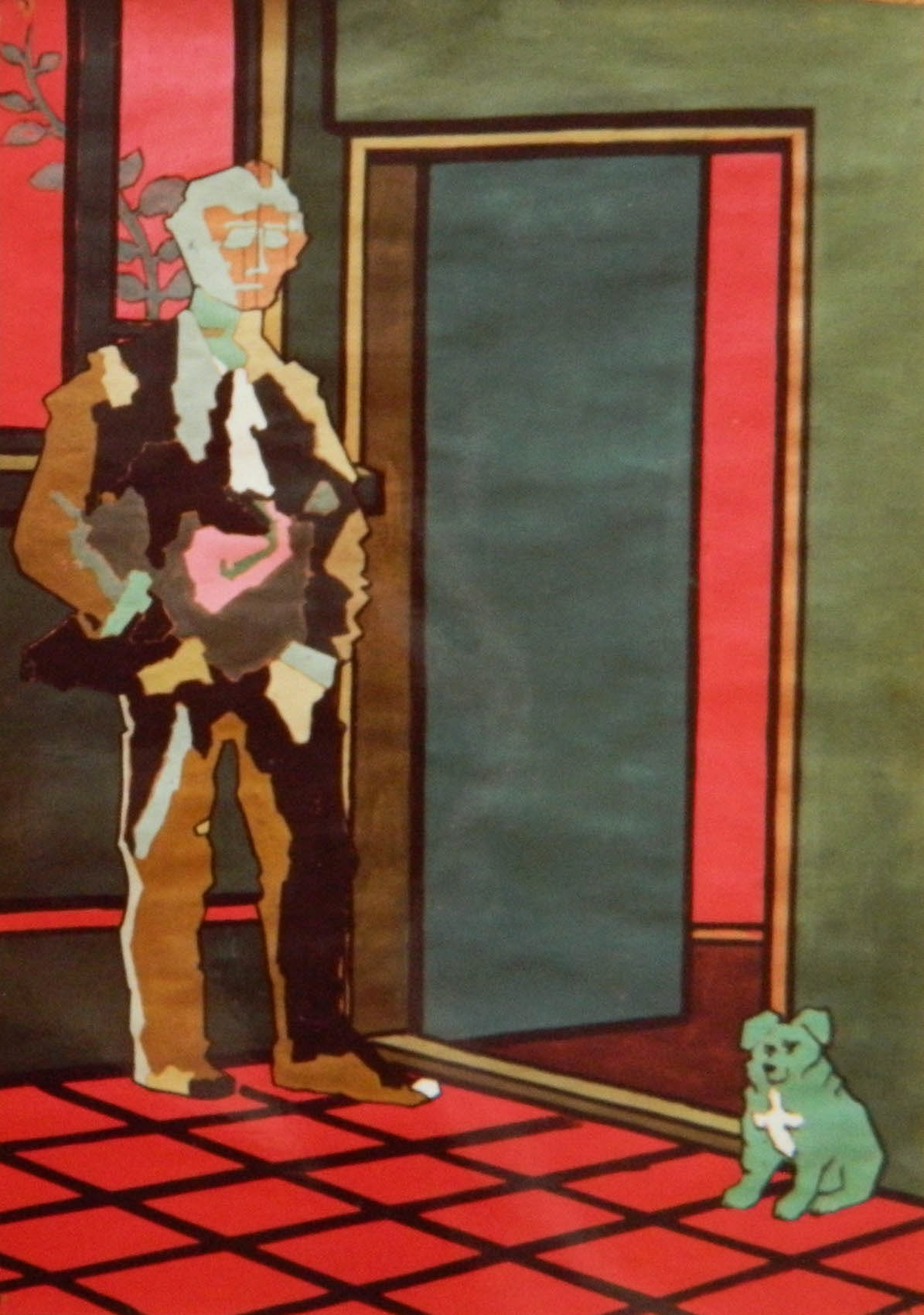 Absente-Prezente nr. 1, tempera/hartie, 70x50cm,1998
