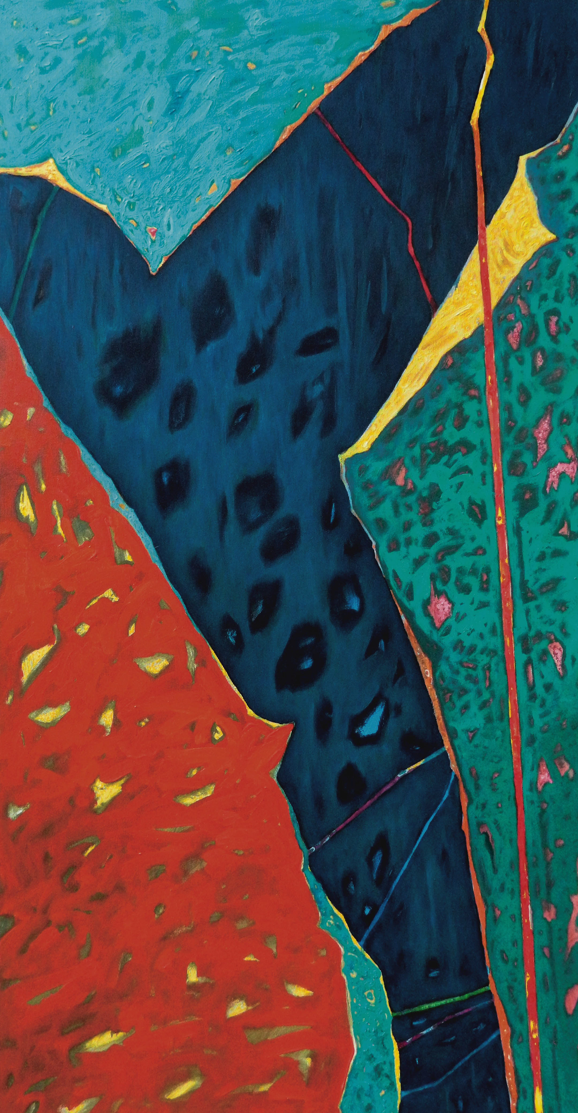 Conflict Vegetal 32, ulei/ panza, 100 x 50 cm, 2022