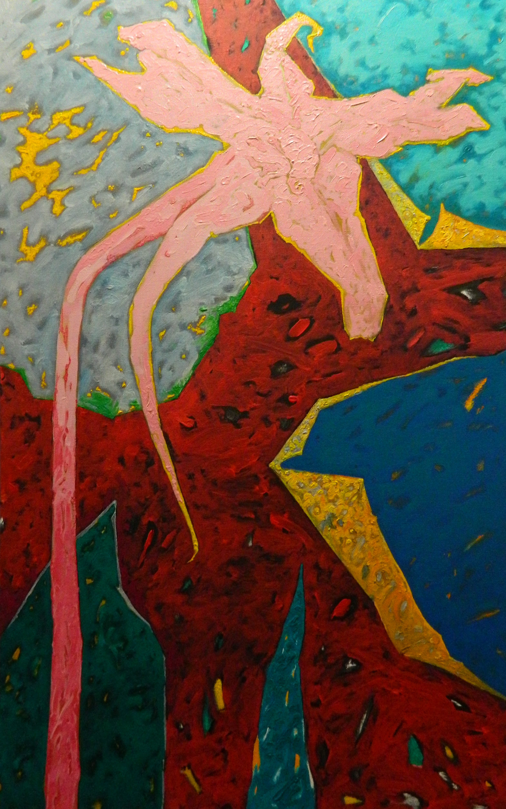 Conflict Vegetal 34, ulei/ panza, 90 x 50 cm, 2022