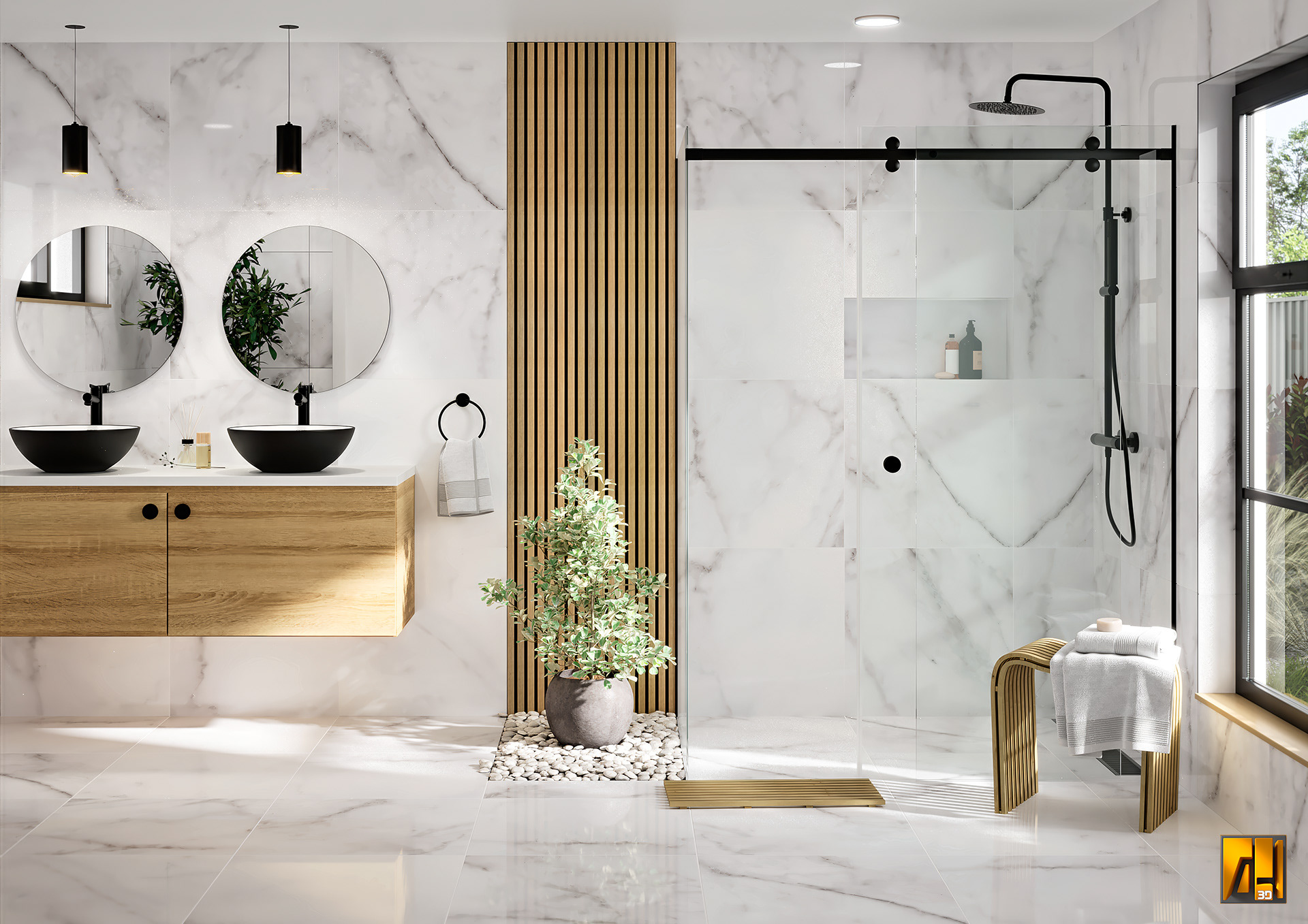 Bianco Carrera 60 x 60 cm tiles