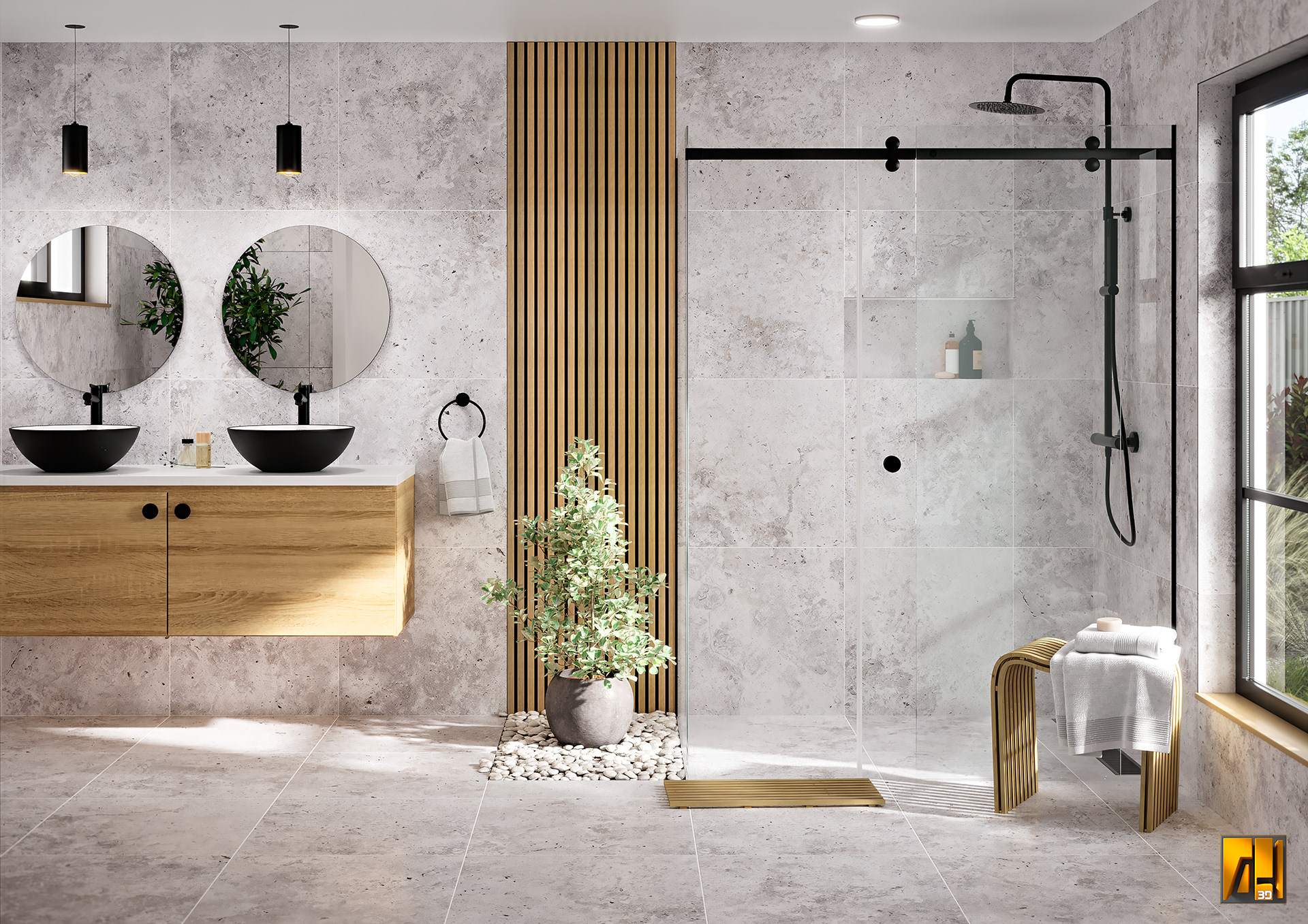 Grigrio Travertine 60 x 60 cm tiles