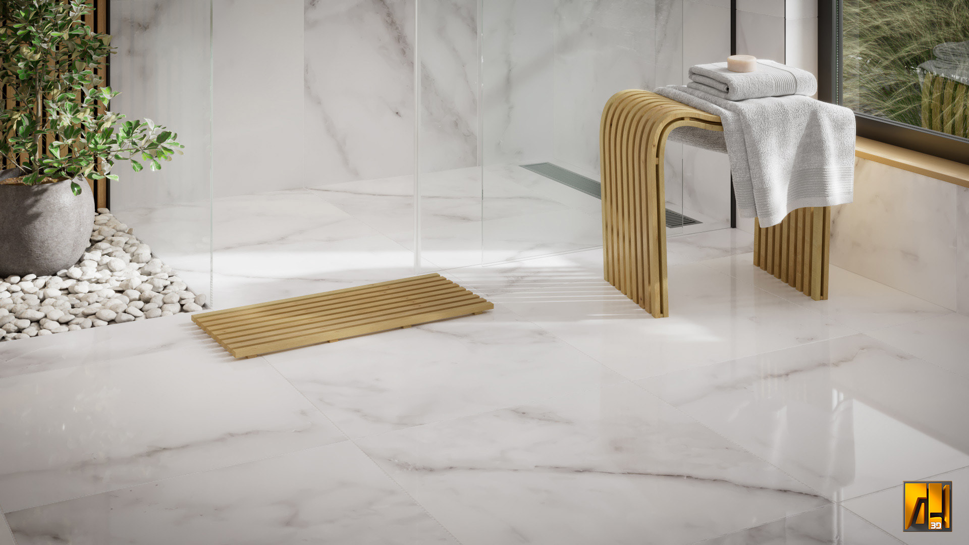 Bianco Carrera 60 x 60 cm tiles