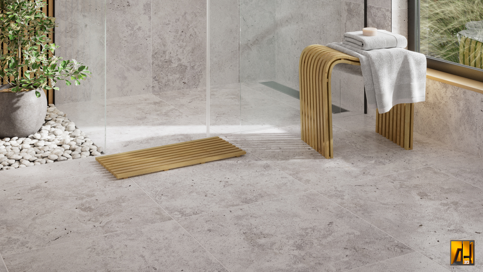Grigrio travertine 60 x 60 cm tiles
