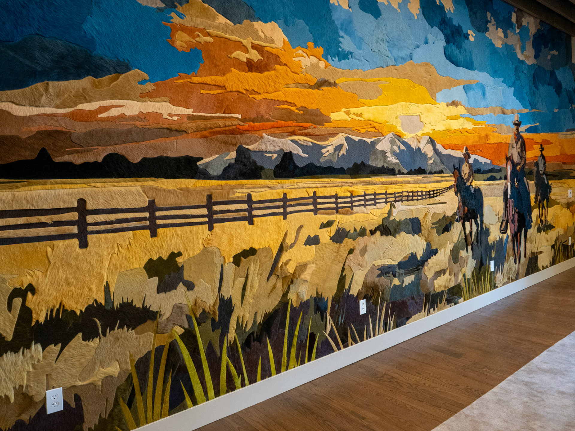 Cowhide mural inside Petry Boardroom