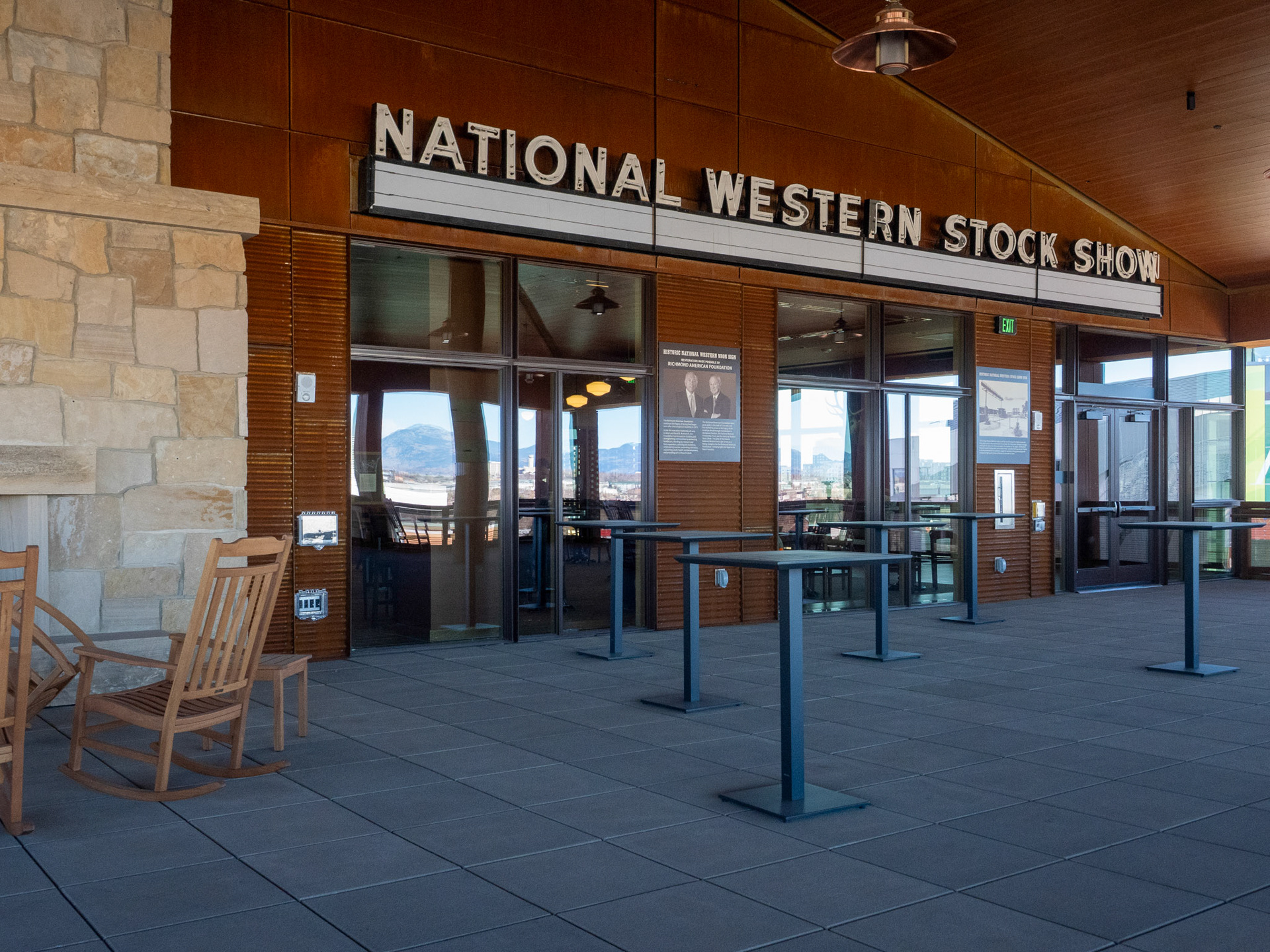 Coors Family Western Terrace with renewed NWSS entry sign