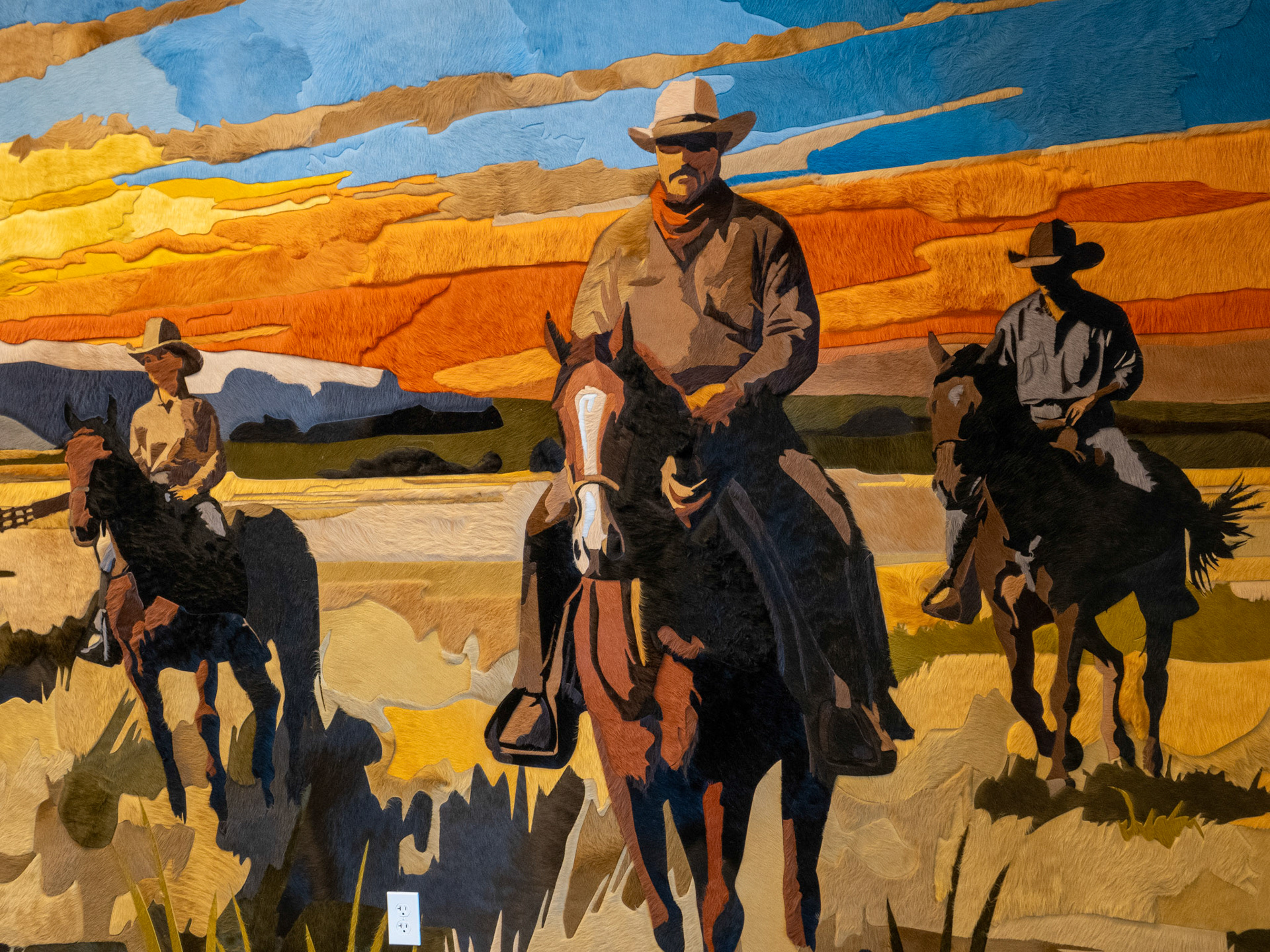 Cowhide mural inside Petry Boardroom