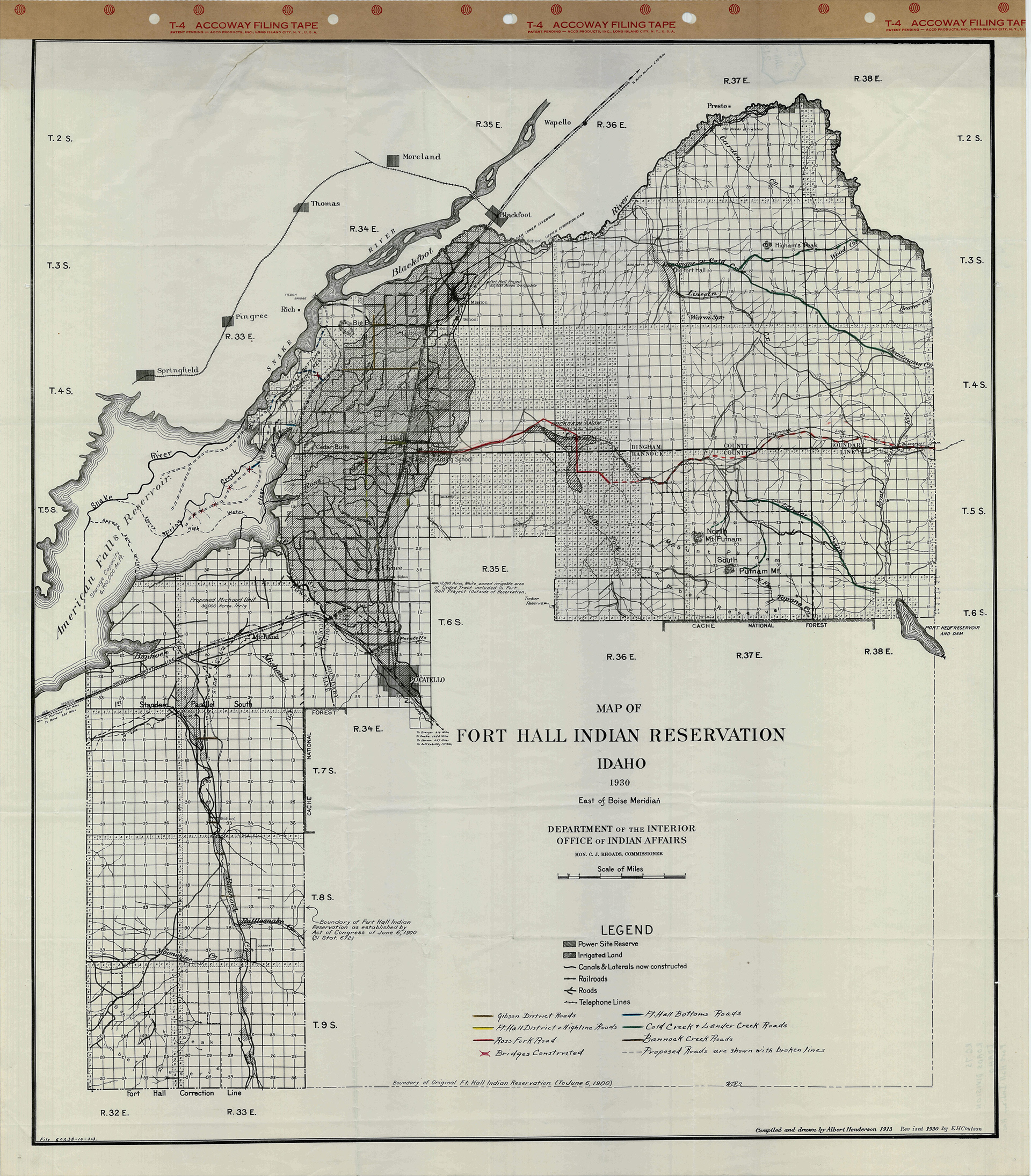 Fort Hall Reservation Boundary 1930
