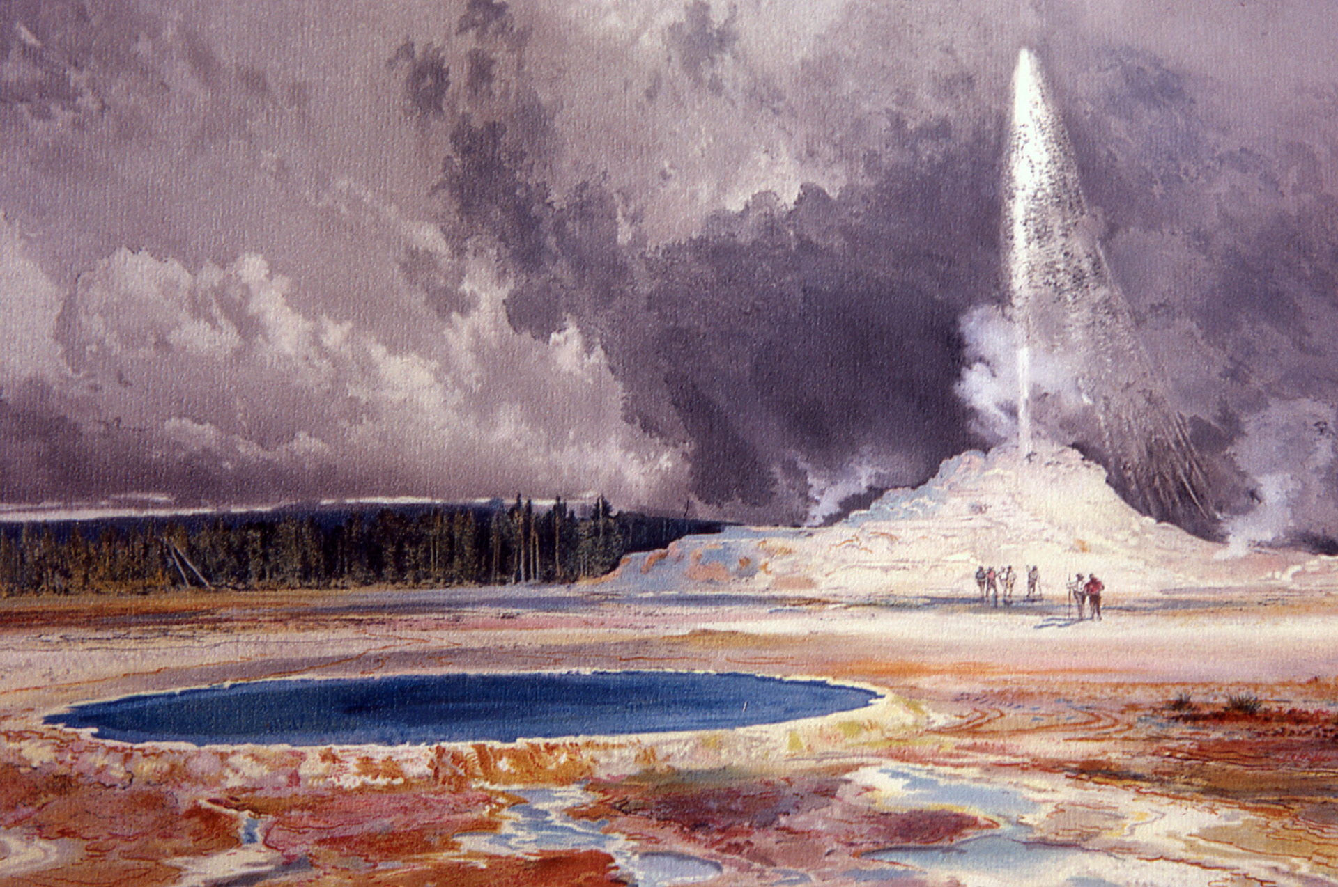 Castle Geyser, Yellowstone National Park, by Thomas Moran c. 1870s, NPS Photo Collection