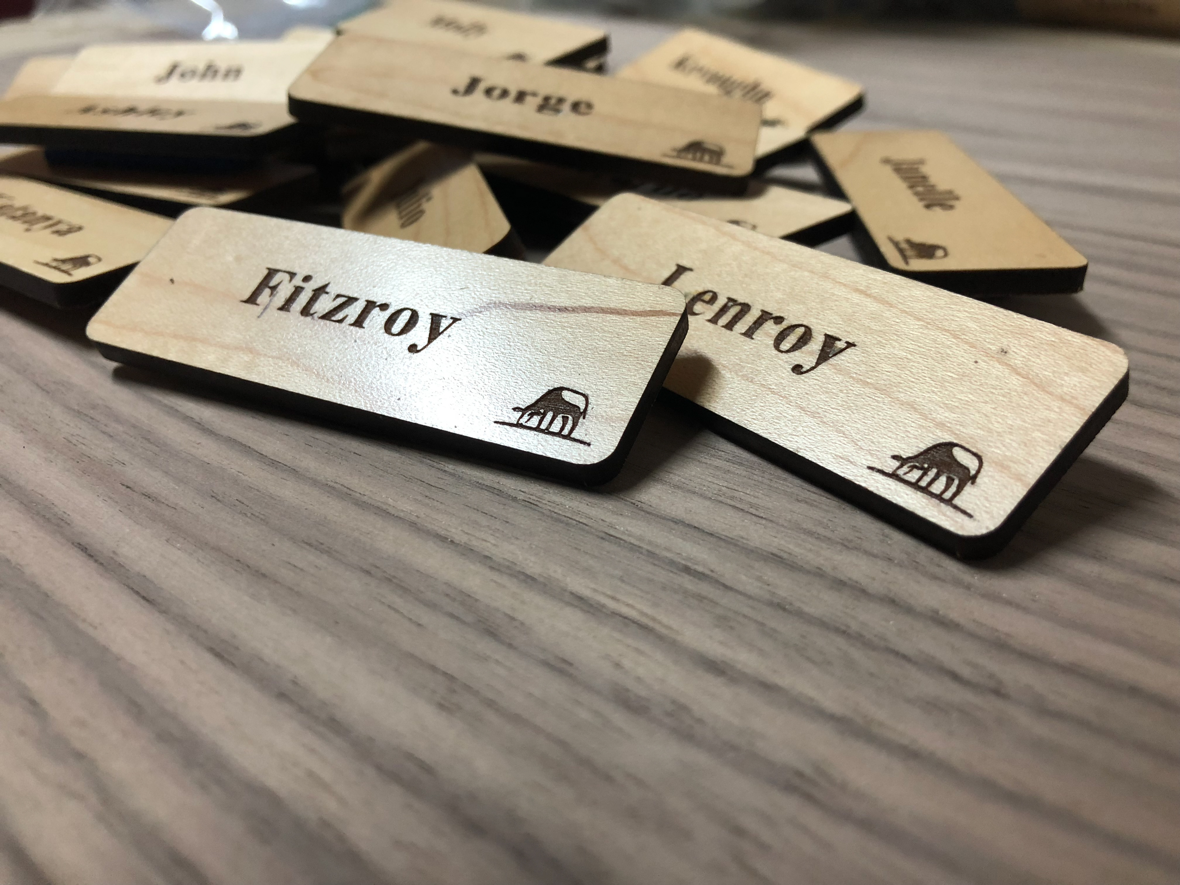 Polished Maple Wood Name Tags
