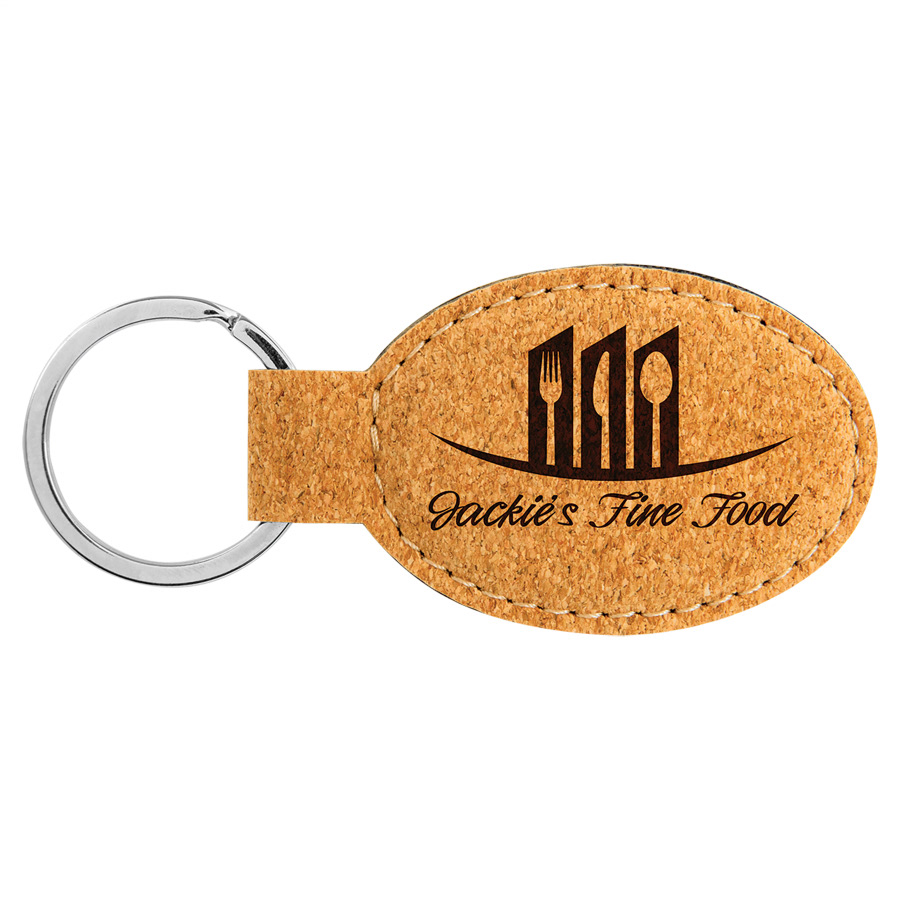 Oval Cork Keychiain