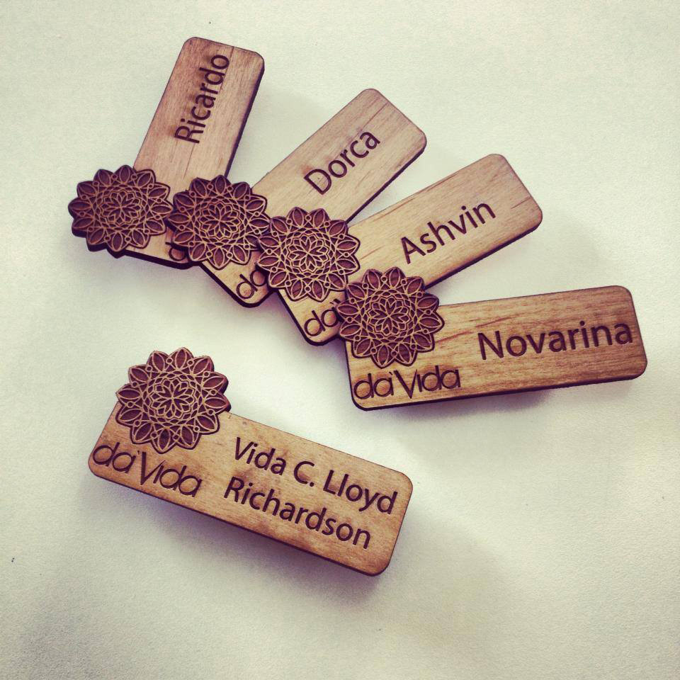 Natural Alder Wood Name Tags
