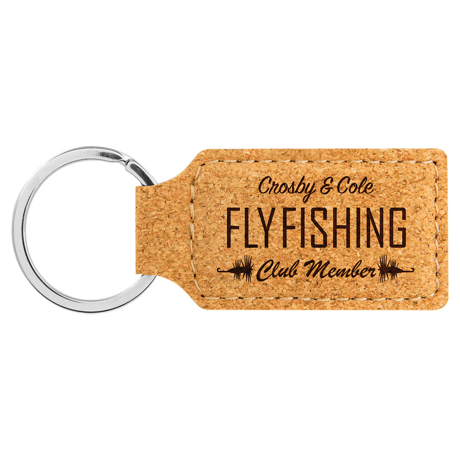 Rectangular Cork Keychain