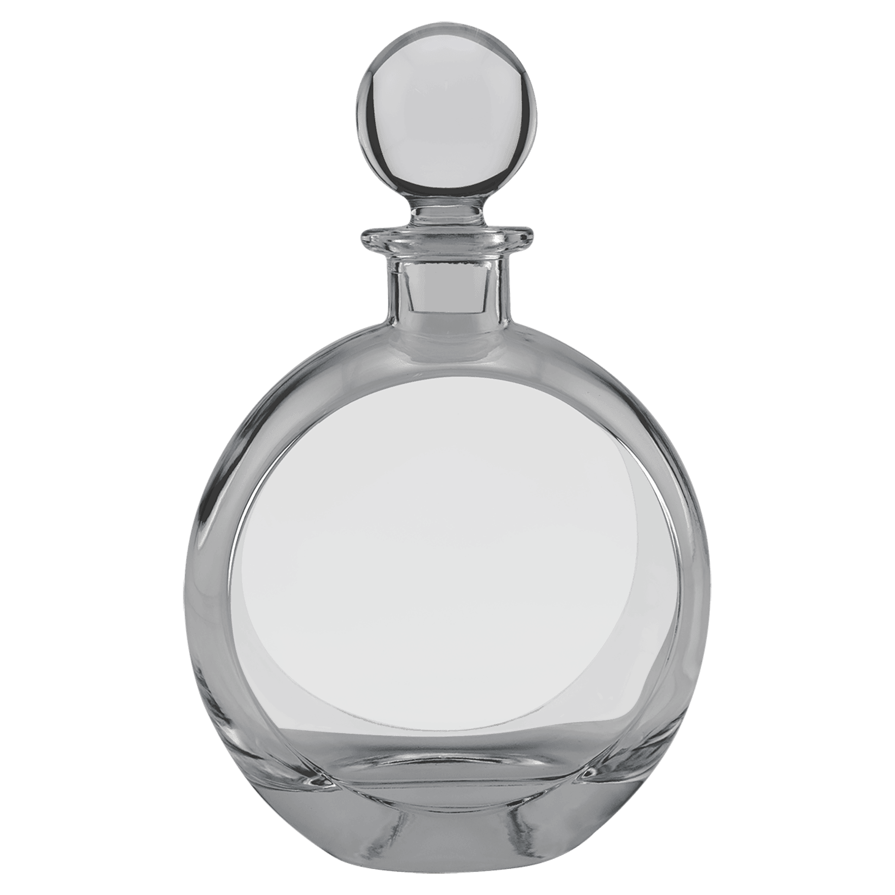 750 mL Flat Round Glass Decanter