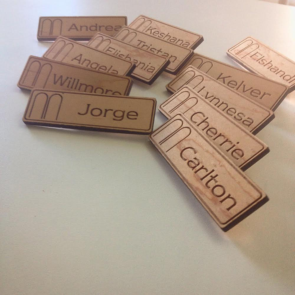 Polished Maple Wood Name Tags