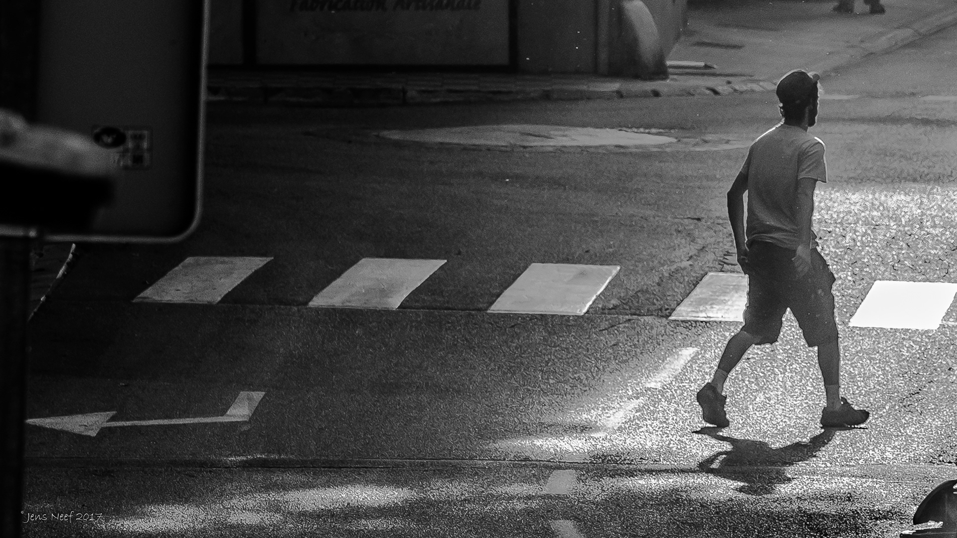 Past the zebra crossing