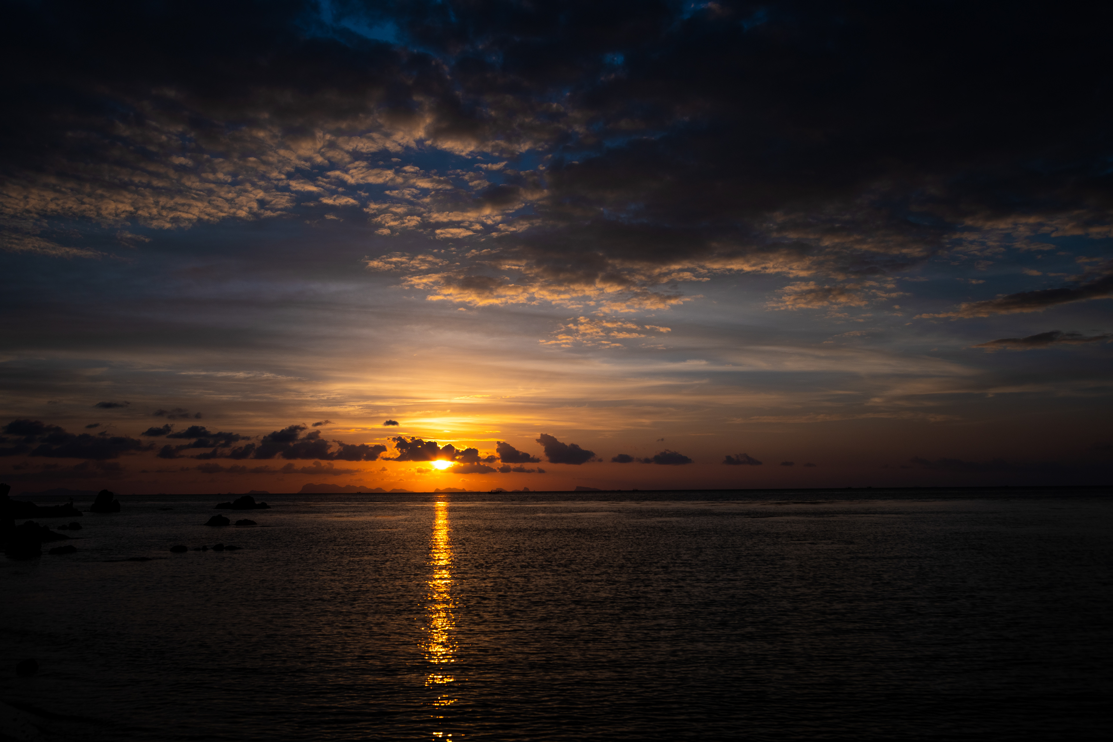 coucher du soleil sur Secret Beach