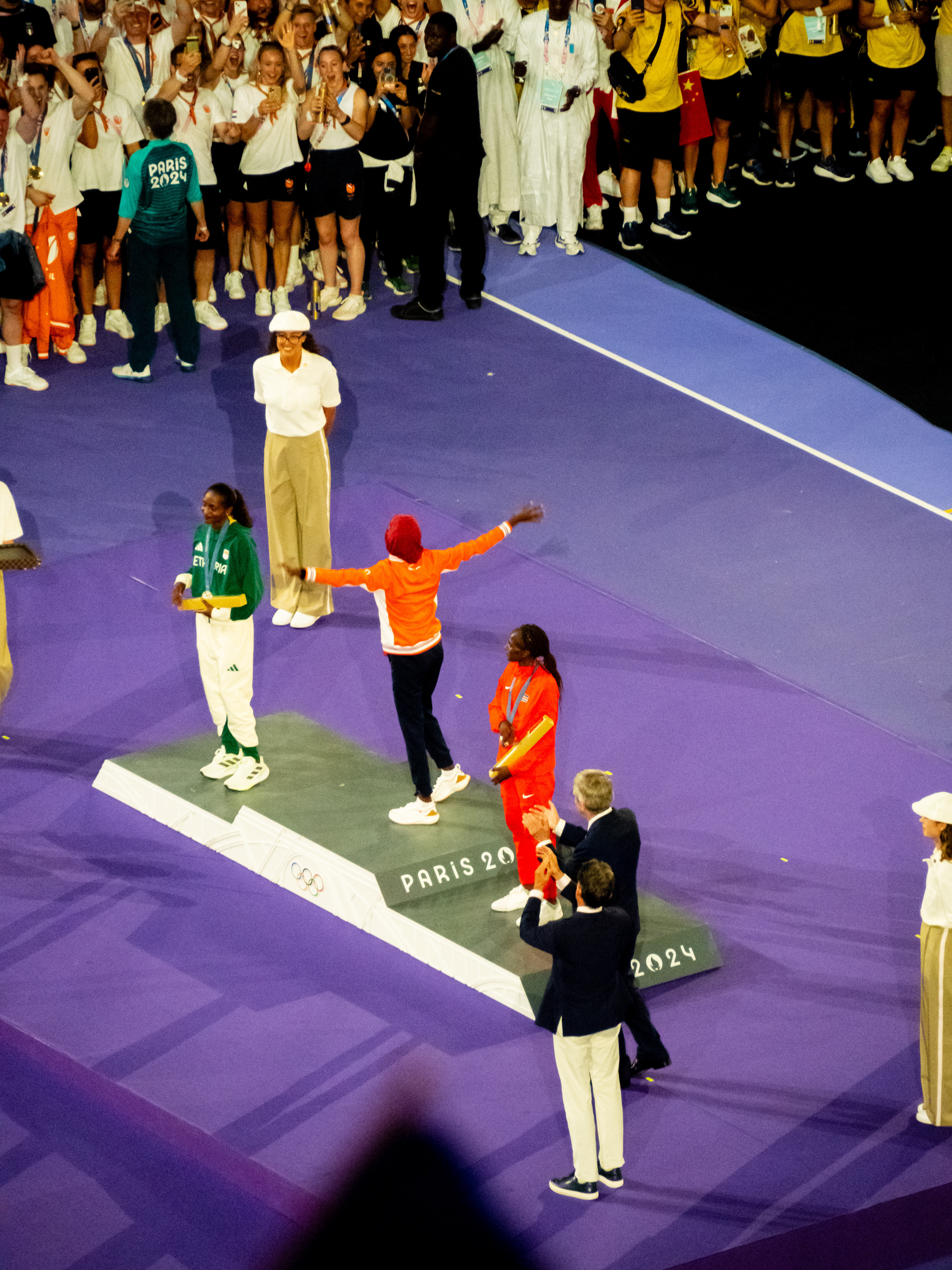 Remise des médailles du Marathon Féminin -Sifan Hassan, Pays Bas, en Or