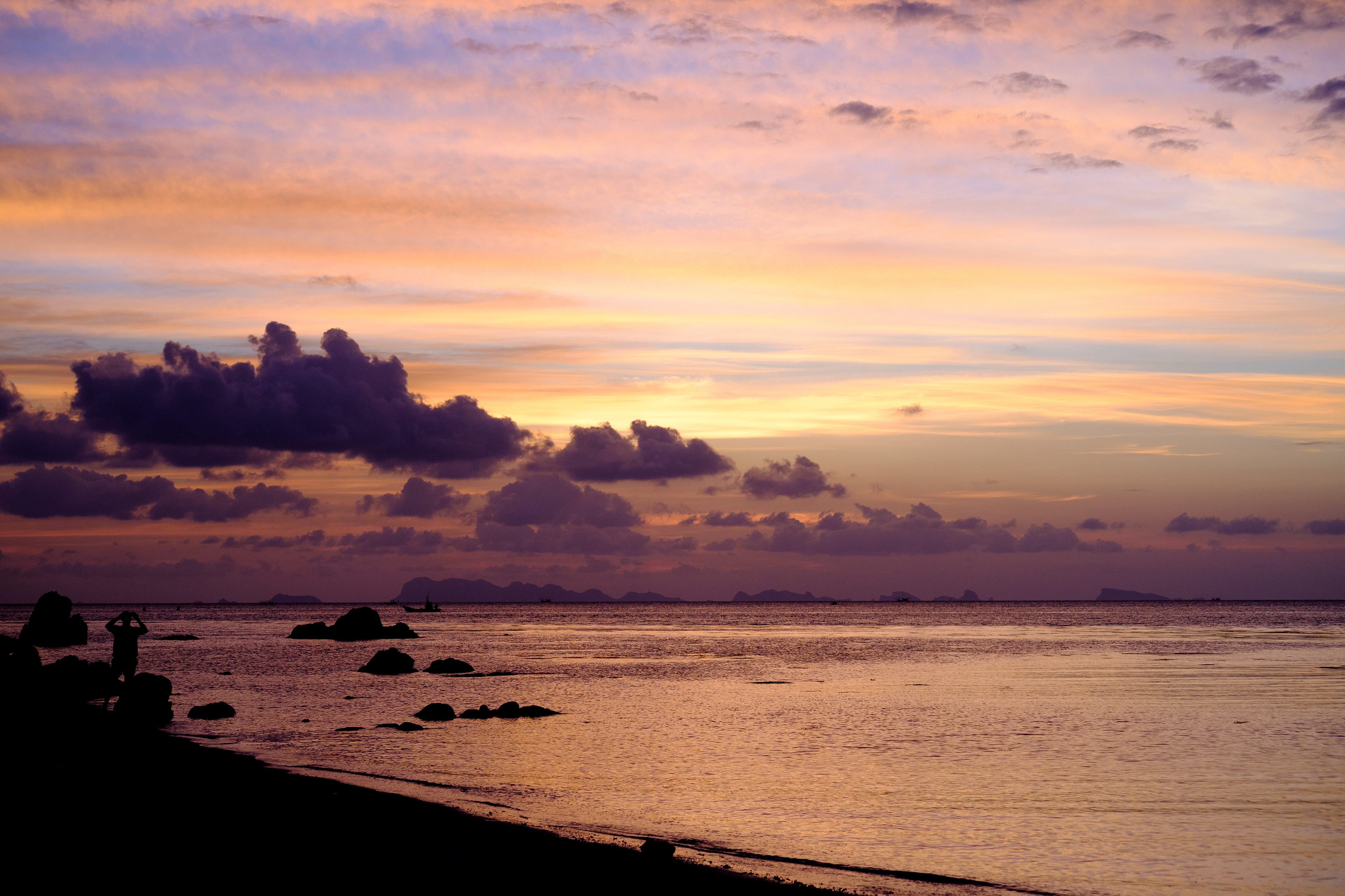coucher du soleil sur Secret Beach